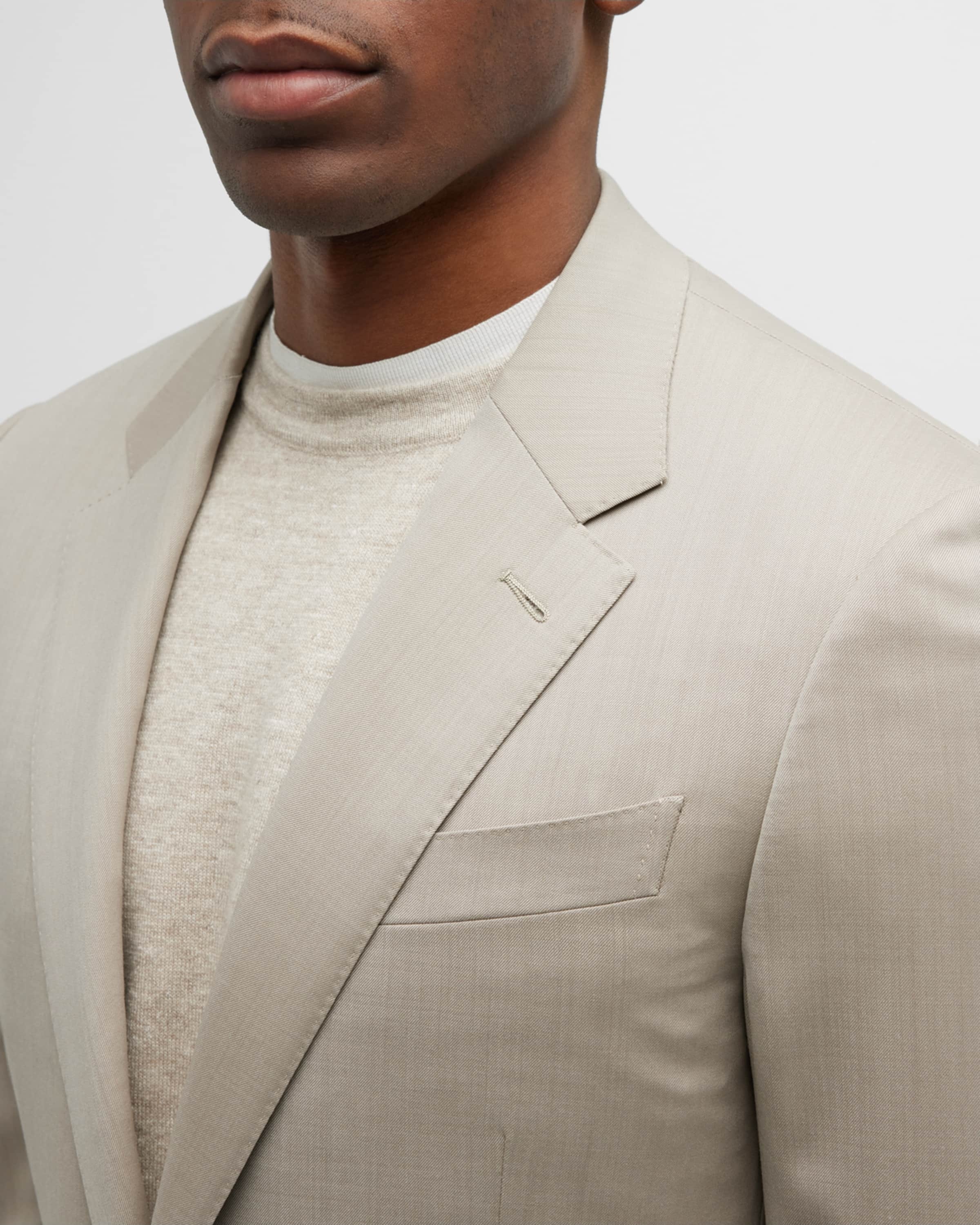 Men's Solid Wool Twill Suit - 3