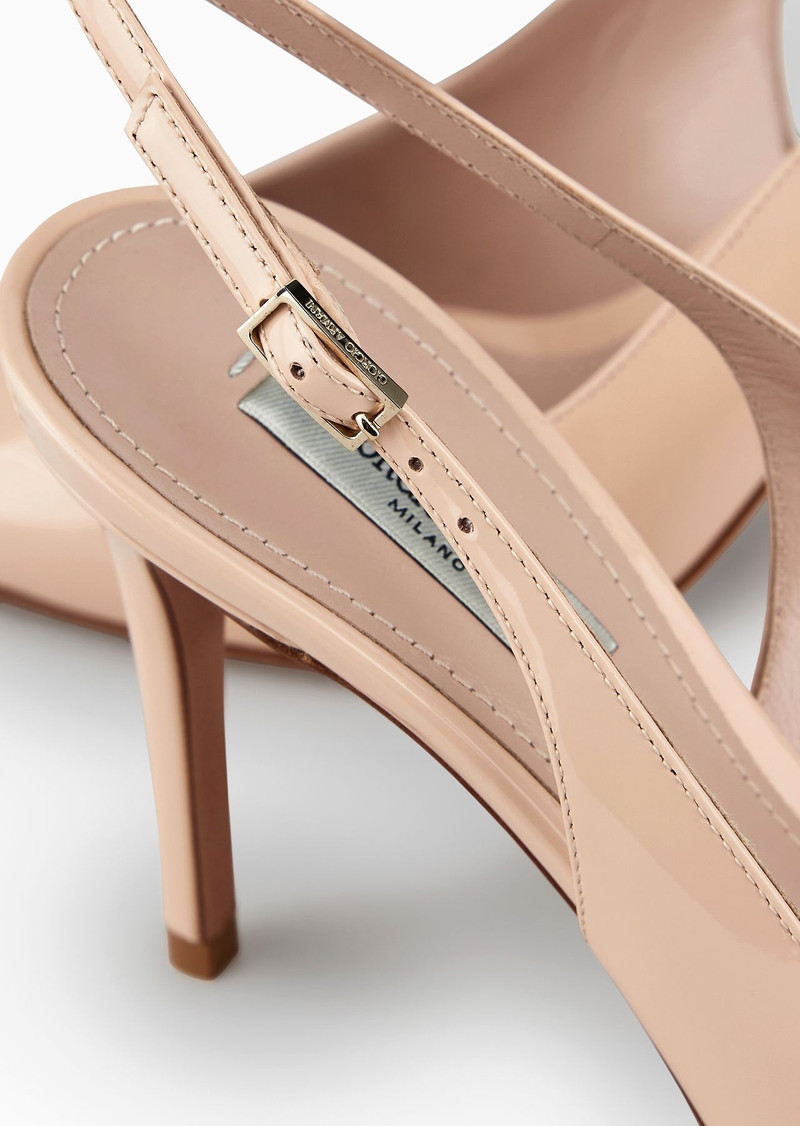 Patent leather slingbacks with asymmetric top line 5