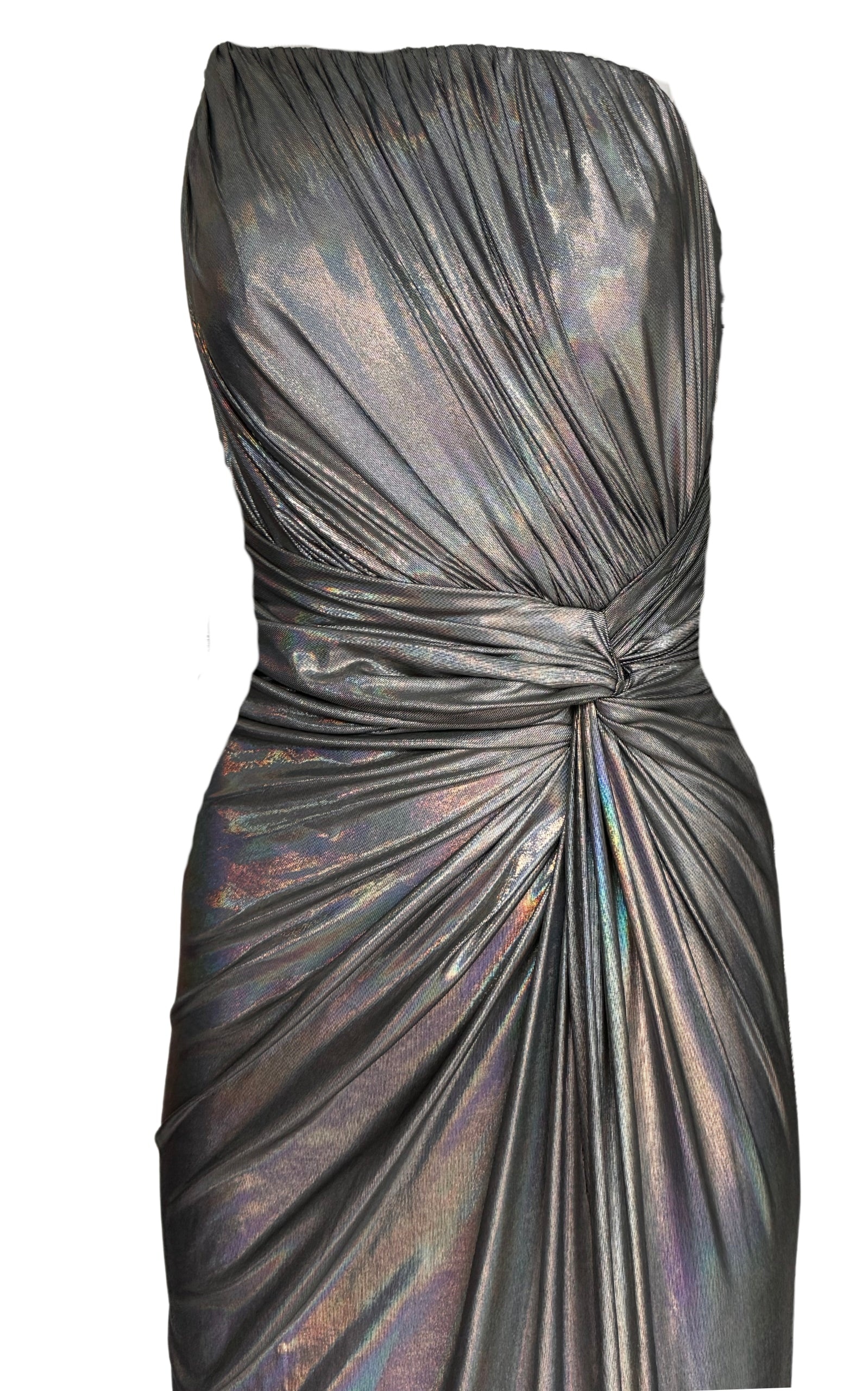 Cult Moda - Silver Metallic Cocktail Prom Dress - 10