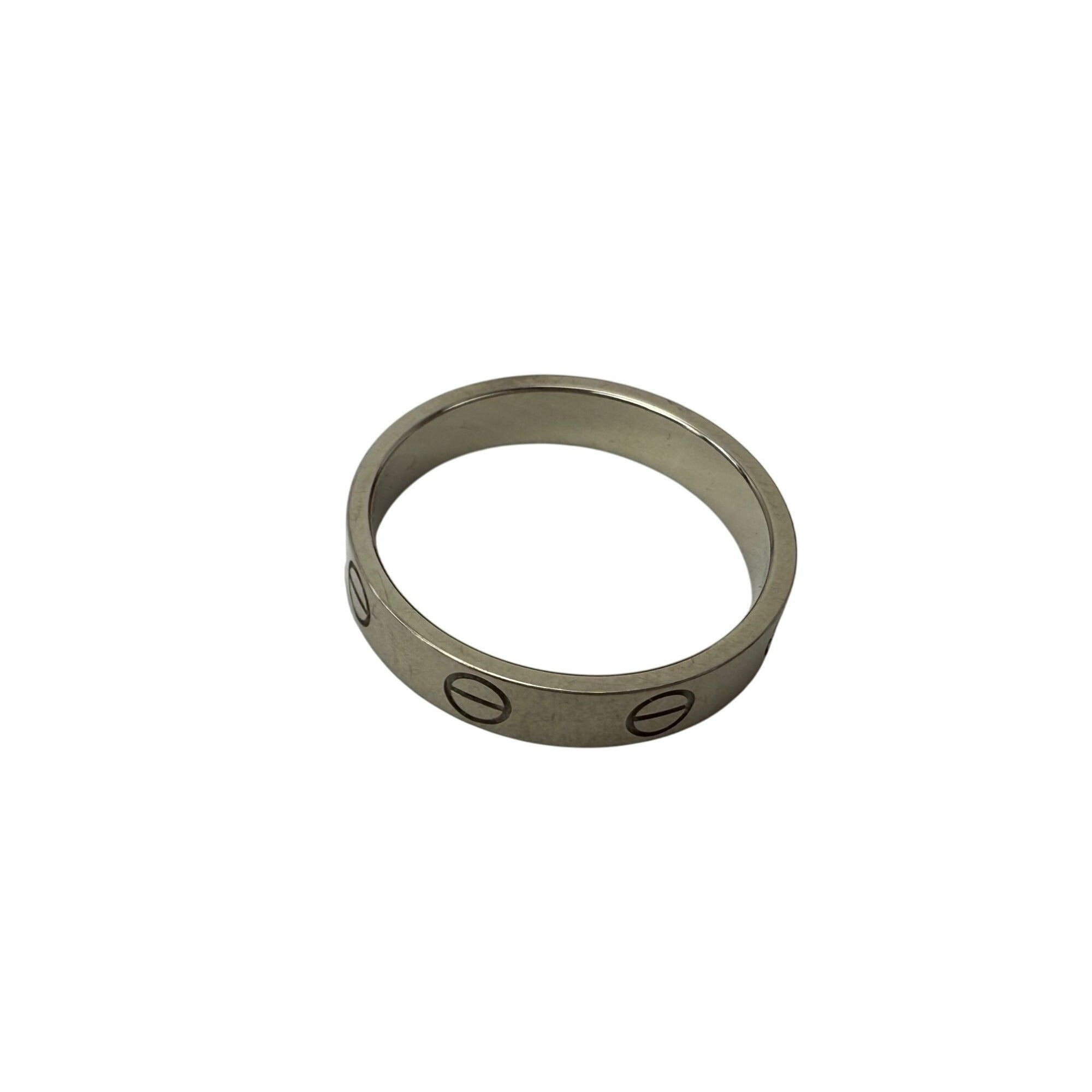 Cartier 18 K White Gold Love Small Model Wedding Band Ring Size 6 USA - 13