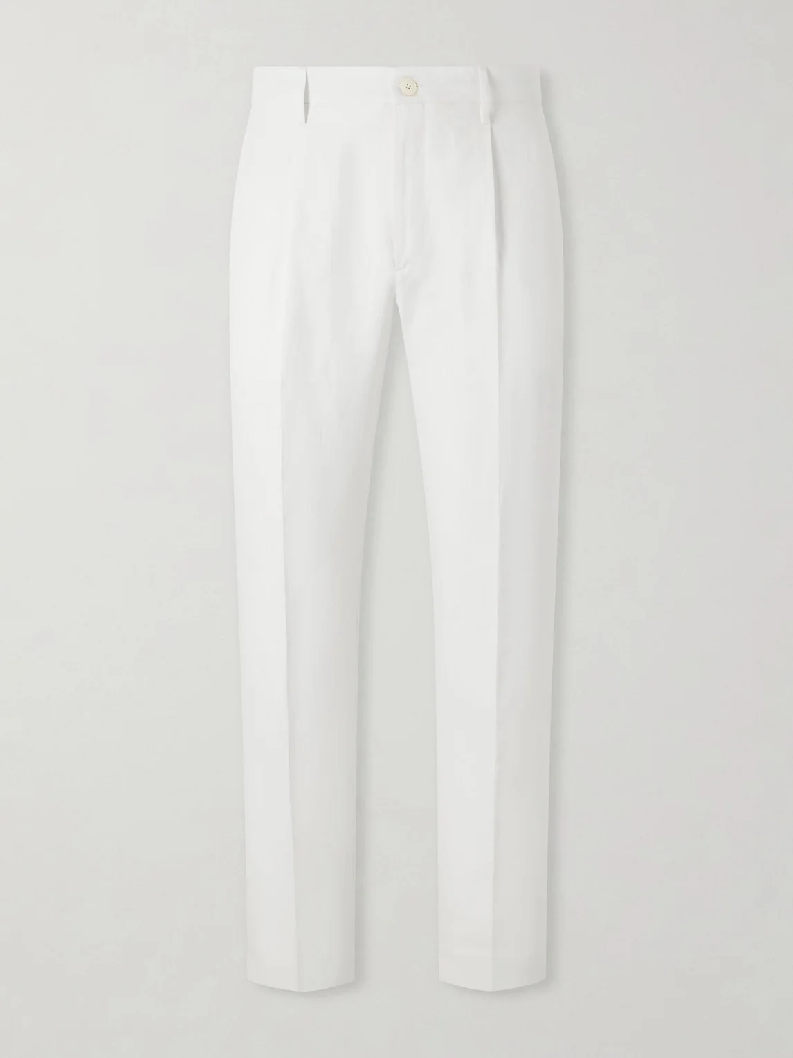 Mamhood Straight-Leg Pleated Linen And Silk-Blend Trousers - 1