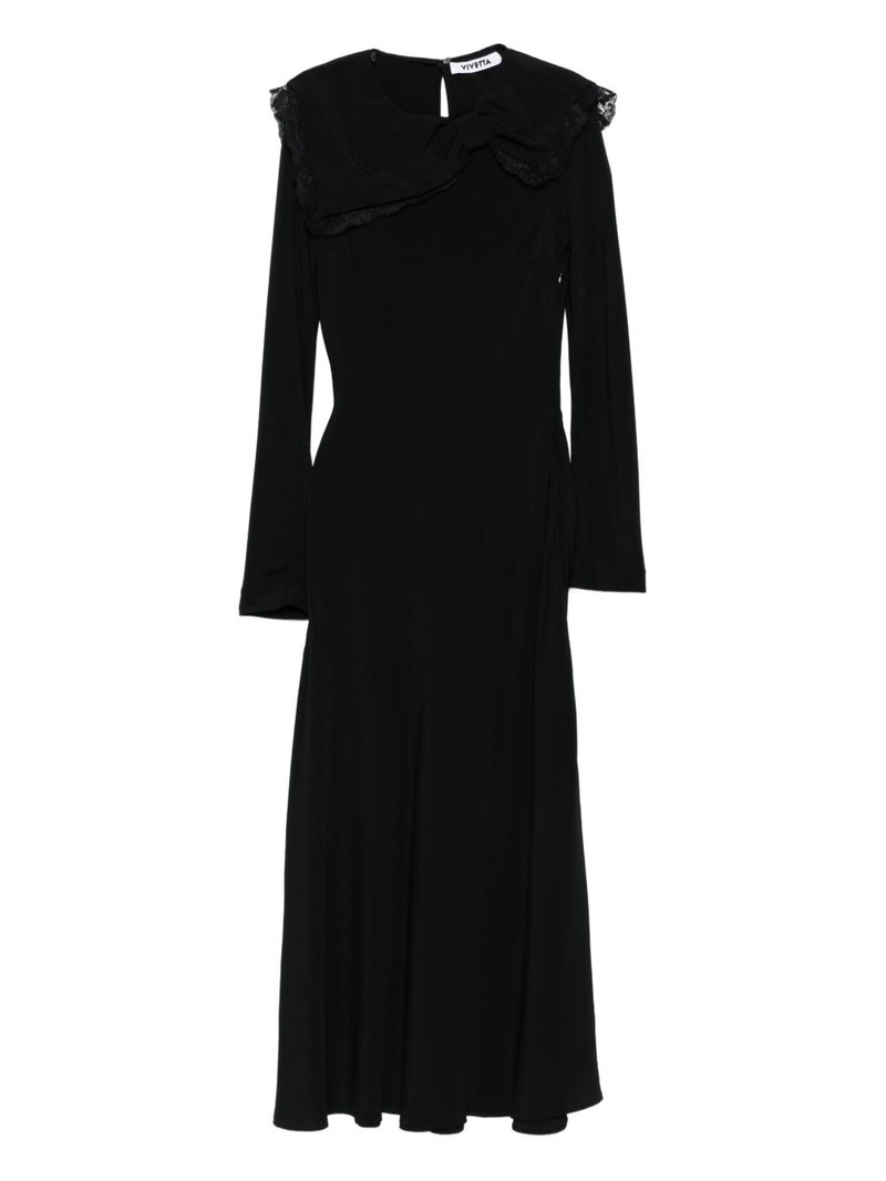 lace-trimmed collar maxi dress 1