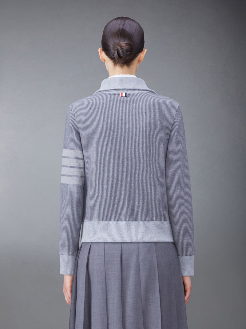Thom Browne 4-Bar funnel-neck zip-up jacket outlook