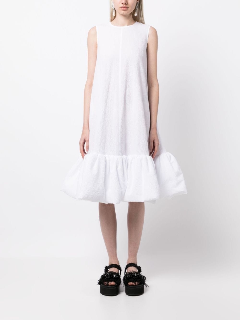 puffball hem sleeveless cotton dress - 2