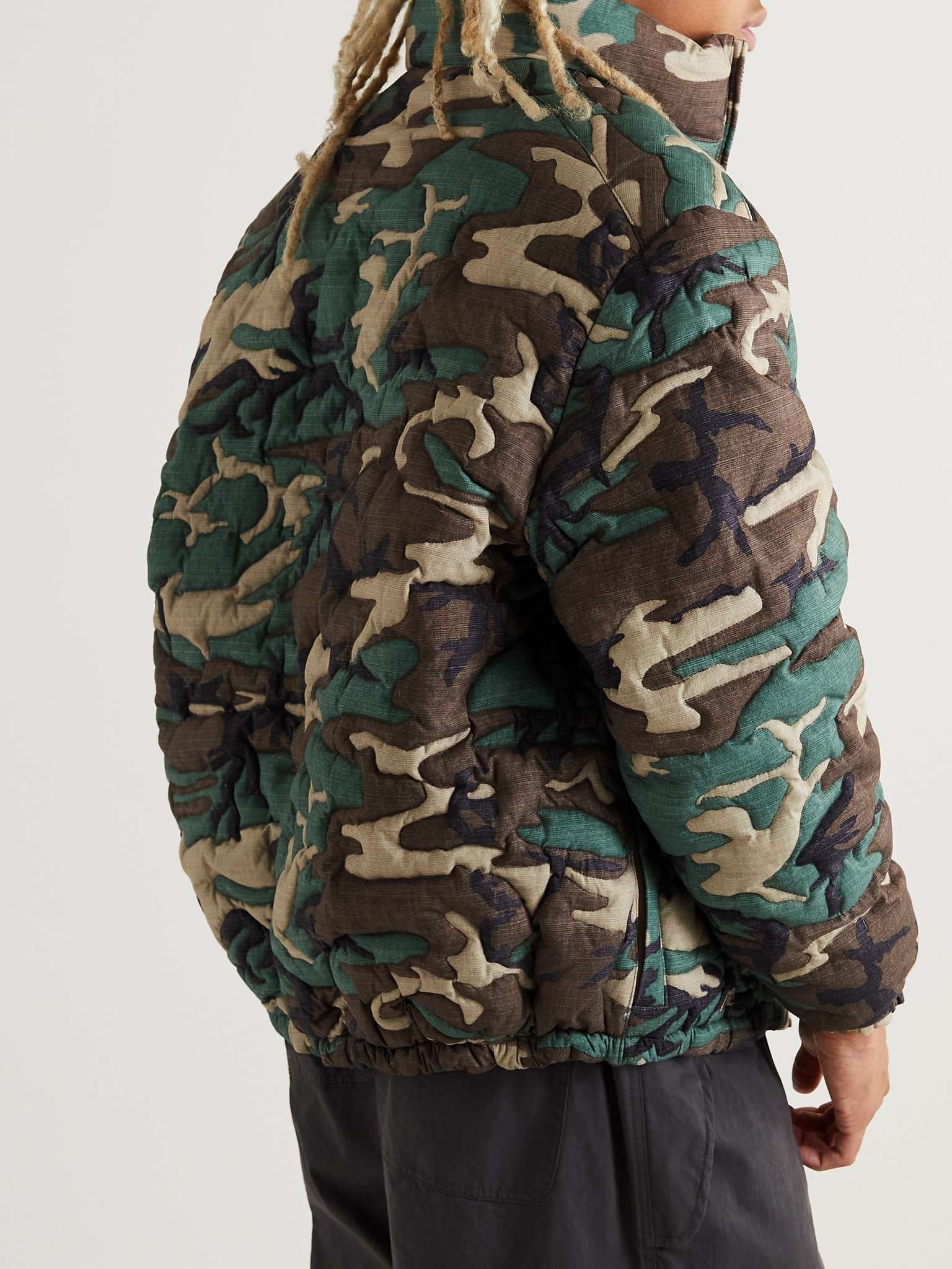 Quilted Camouflage-Print Cotton Down Jacket - 4