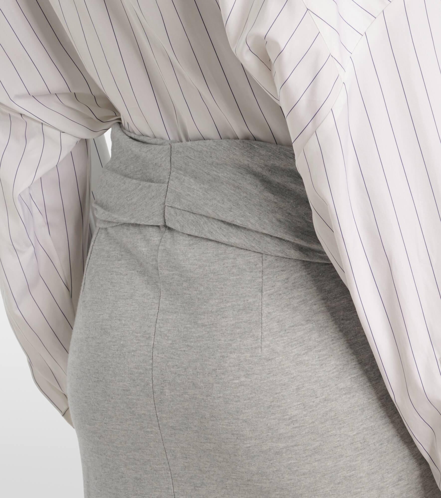 Gathered cotton jersey midi skirt - 6