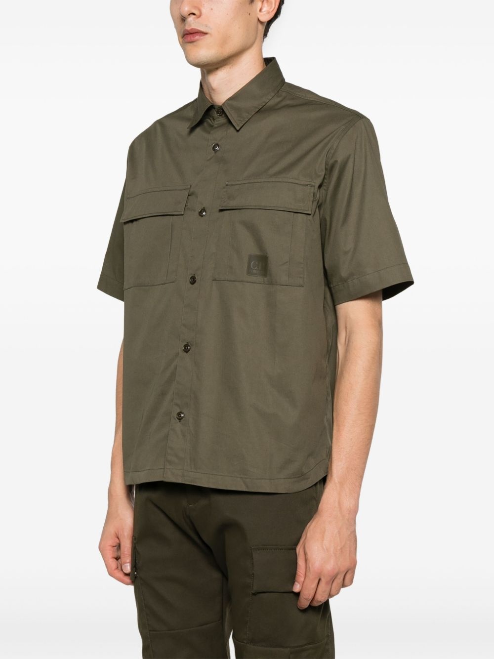 logo-patch cotton shirt - 3
