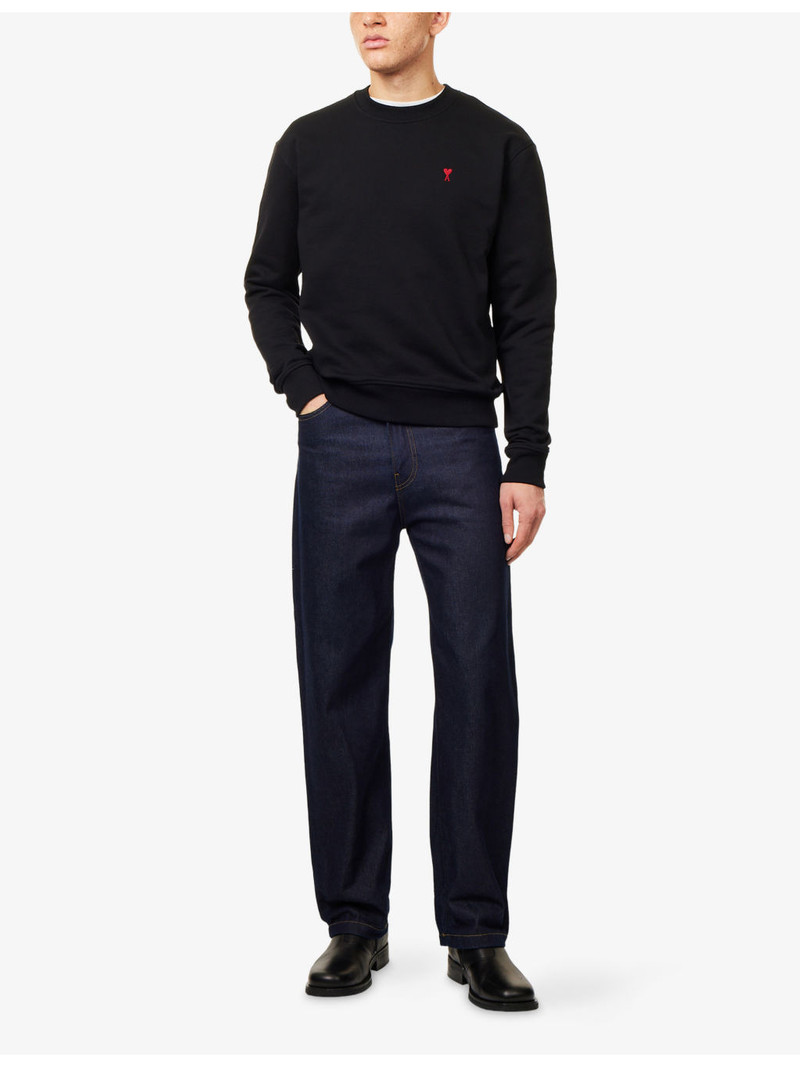 AMI Paris ADC Logo-Embroidered Cotton-Jersey Sweatshirt outlook