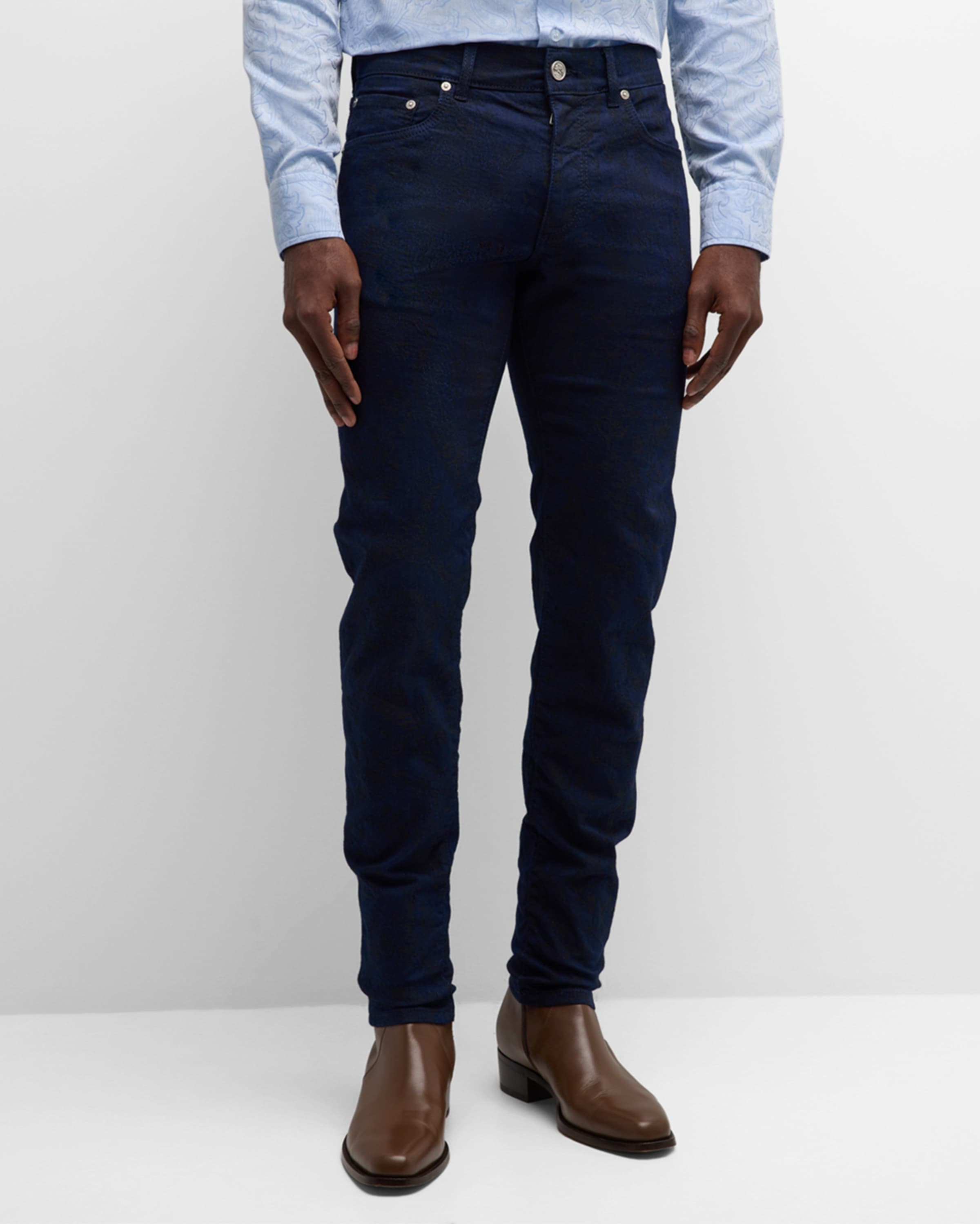 Men's Jacquard Straight-Leg Jeans - 2