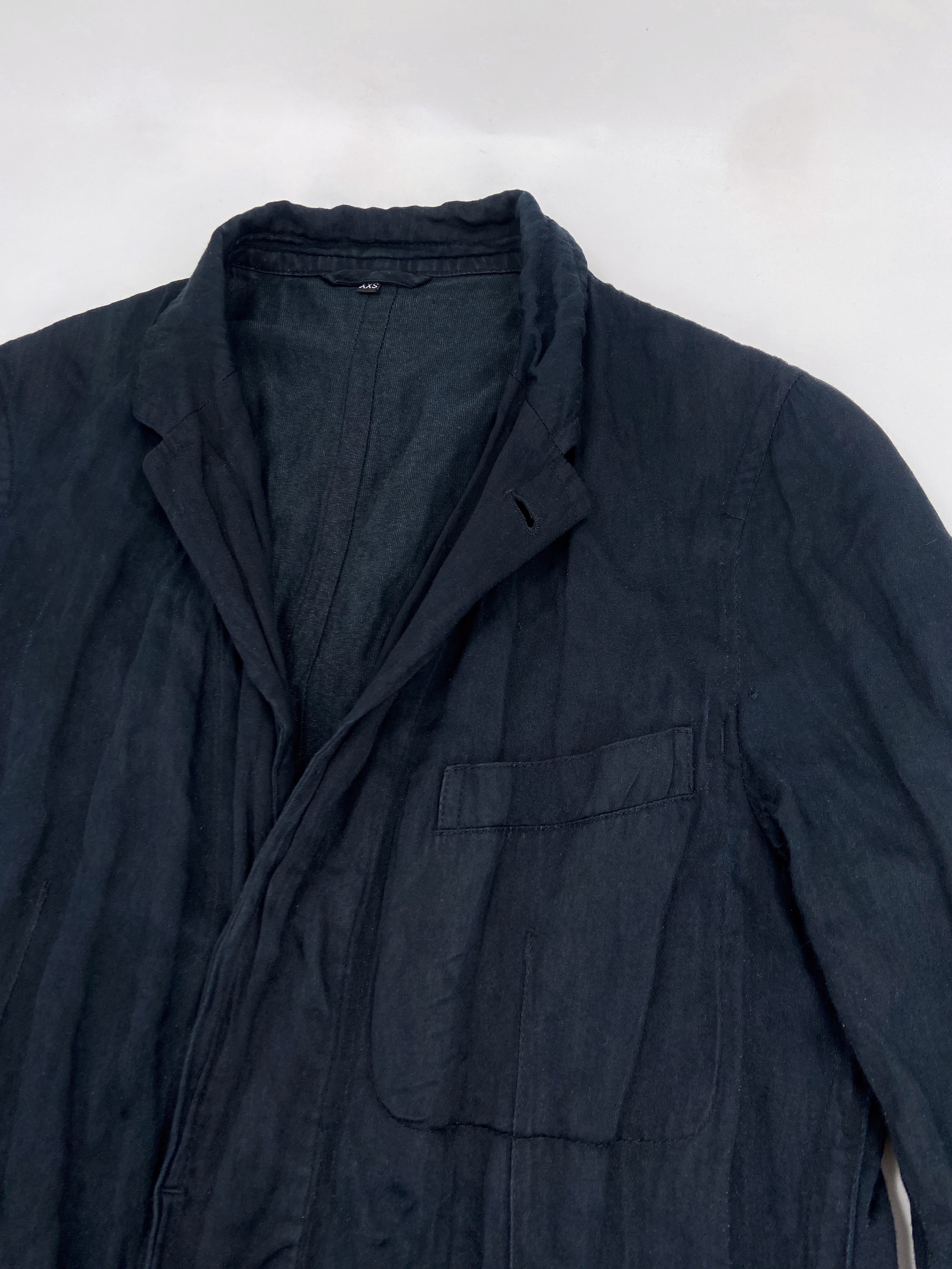 Ann Demeulemeester Spring 2006 Men’s Navy Wrinkled Coat XXS - 7