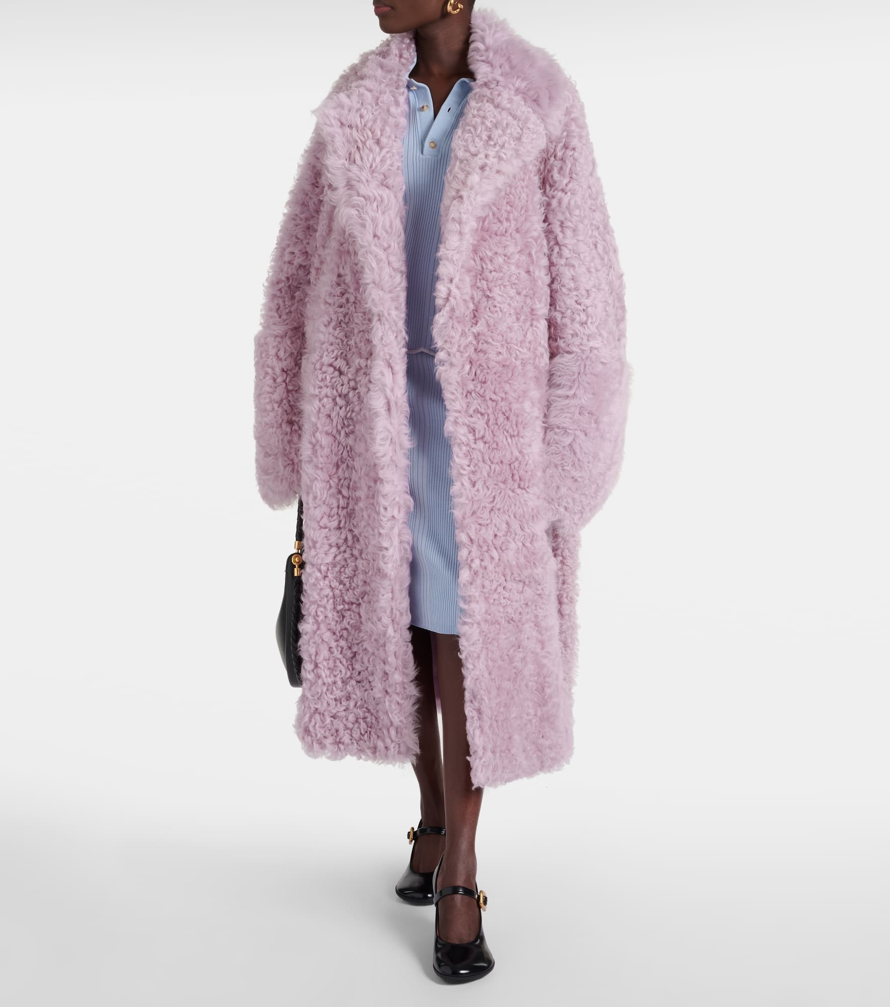 Oversized shearling wrap coat - 2