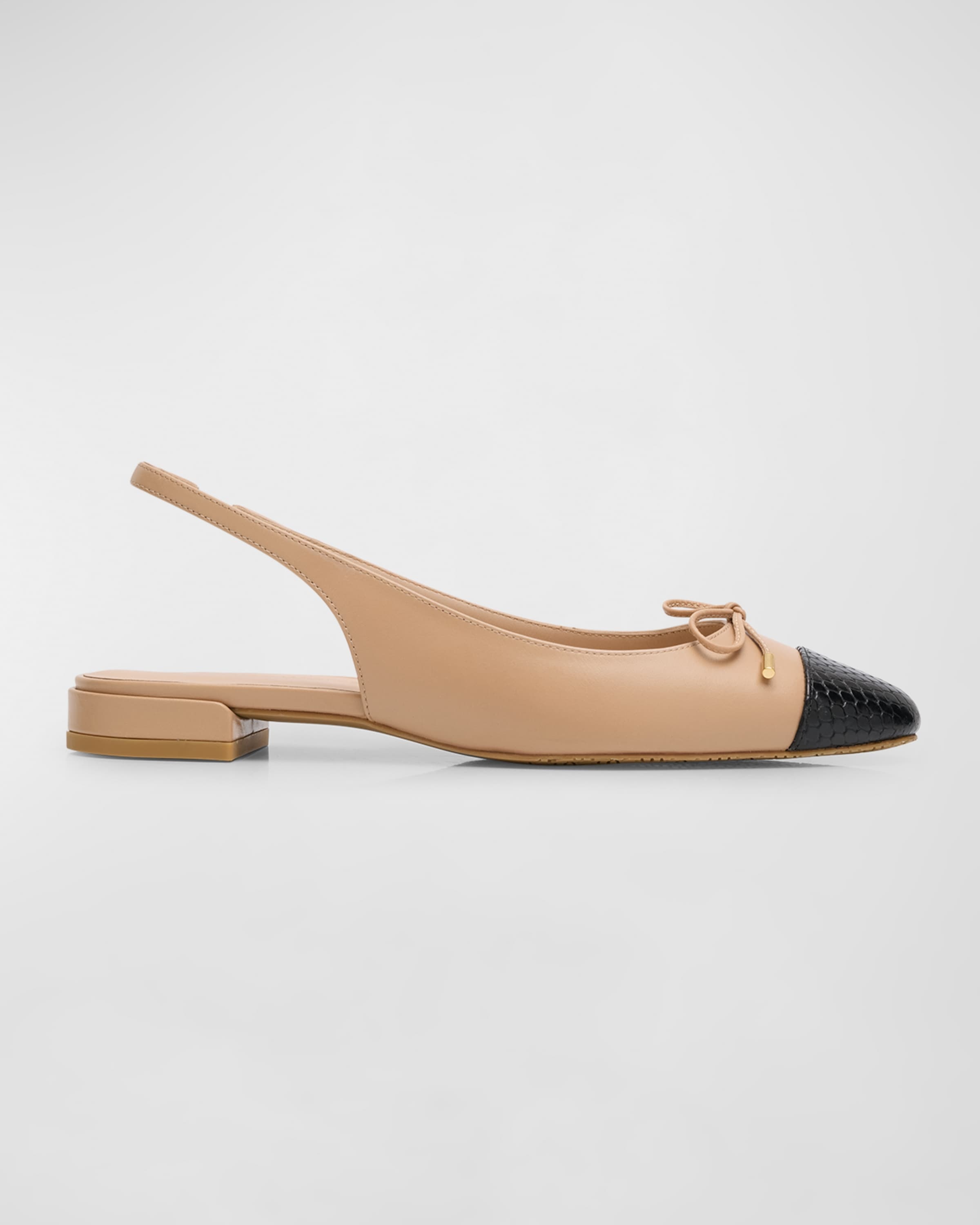 Sleek Bicolor Slingback Ballerina Flats - 1