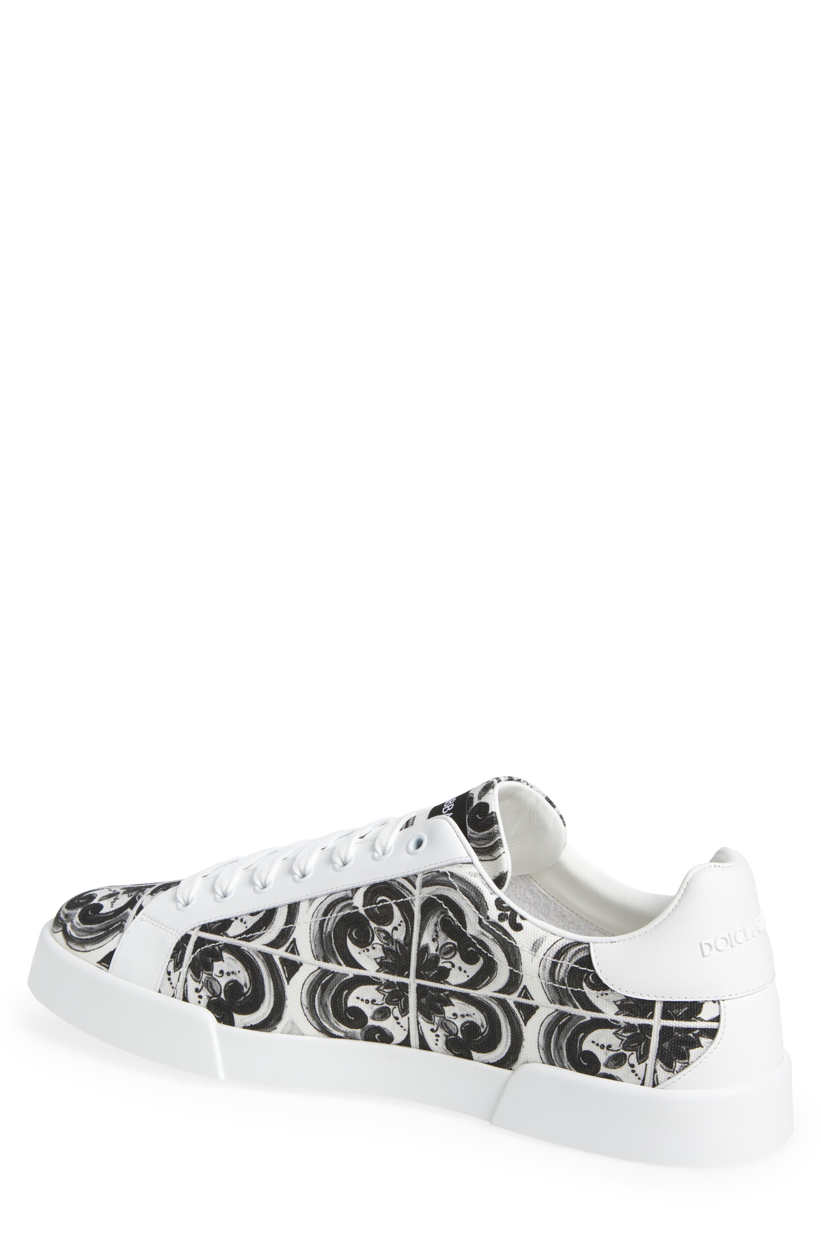 Dolce&Gabbana Portofino Majolica Print Sneaker in Iu3Tn Maiolica 3 Nero at Nordstrom - 2