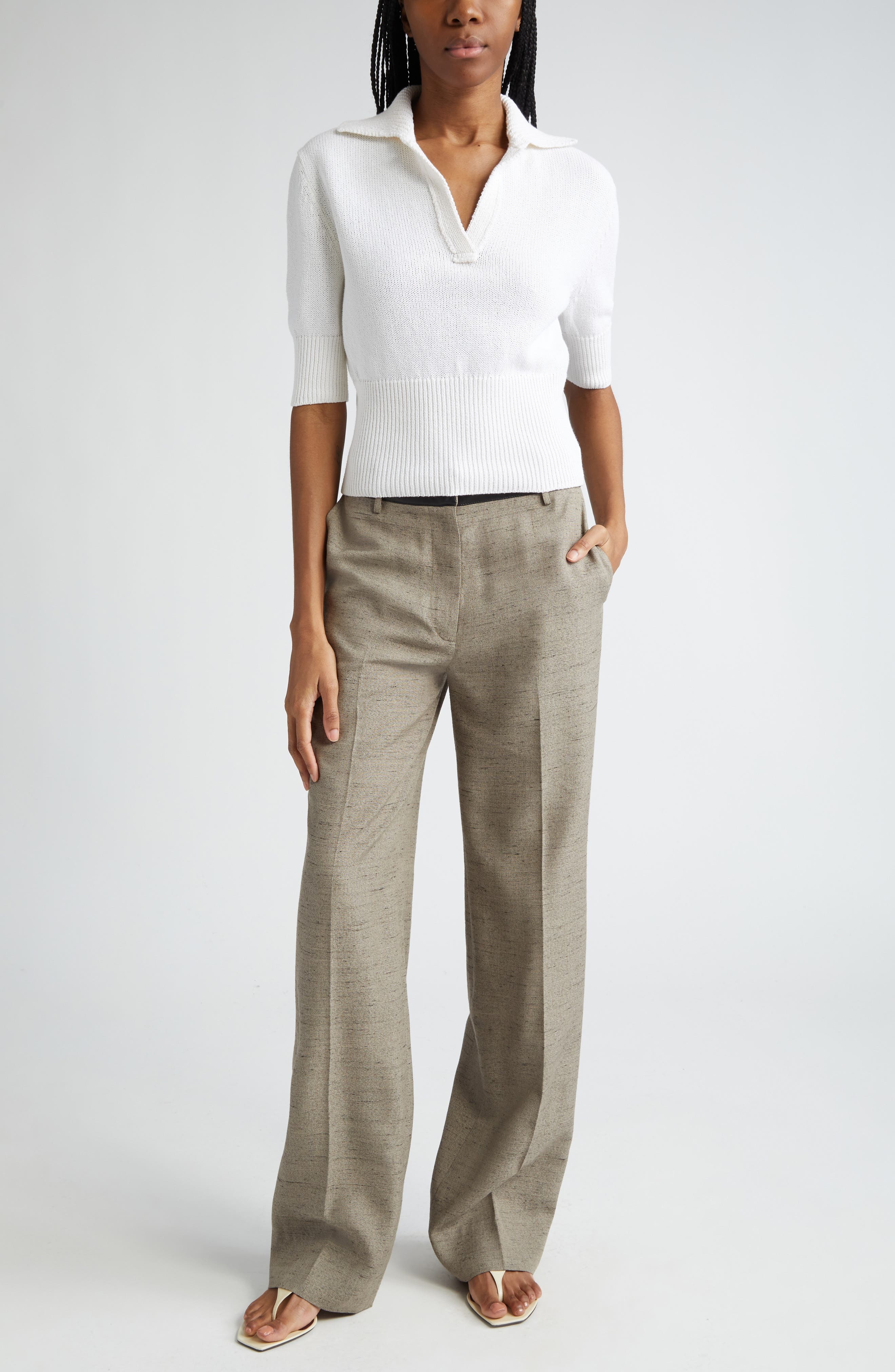 Proenza Schouler Reeve Polo Sweater in Off White at Nordstrom - 2