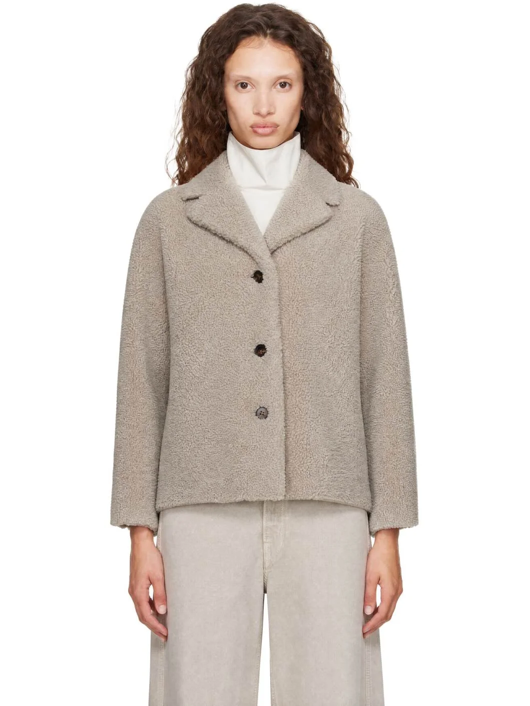 Gray Violante Shearling Jacket - 1