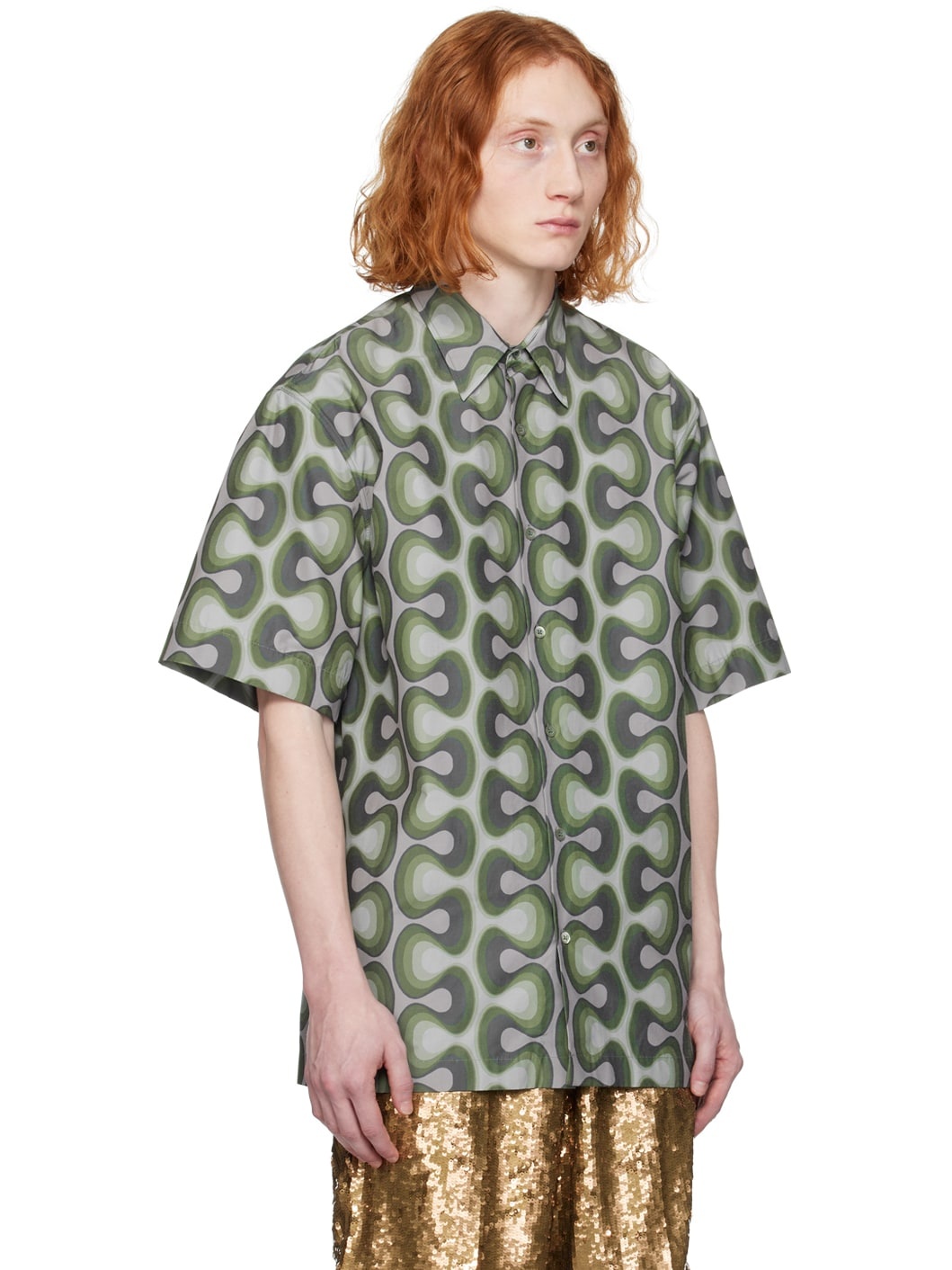 Green Printed Shirt - 2