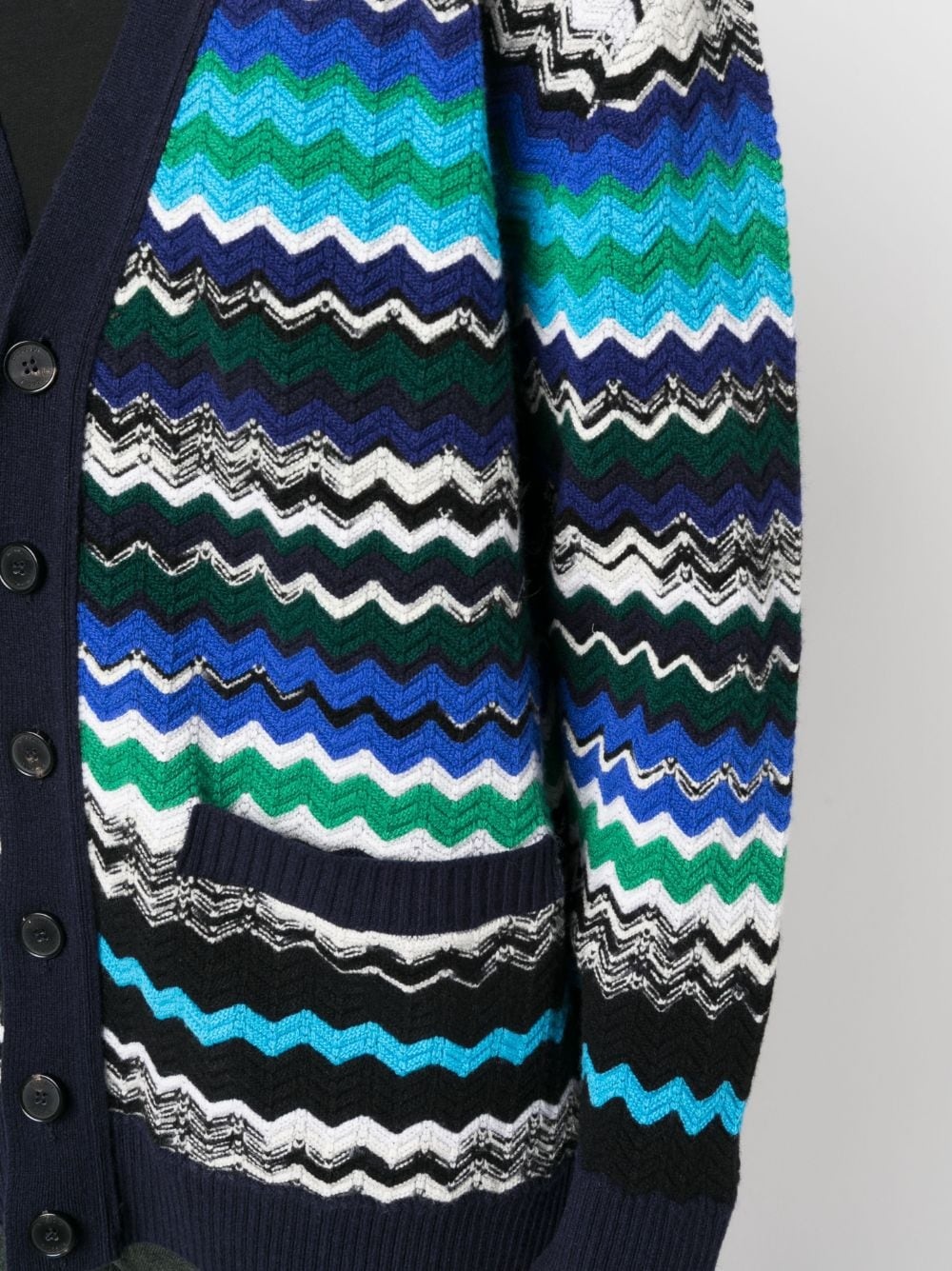 zig-zag knitted wool-blend cardigan - 5
