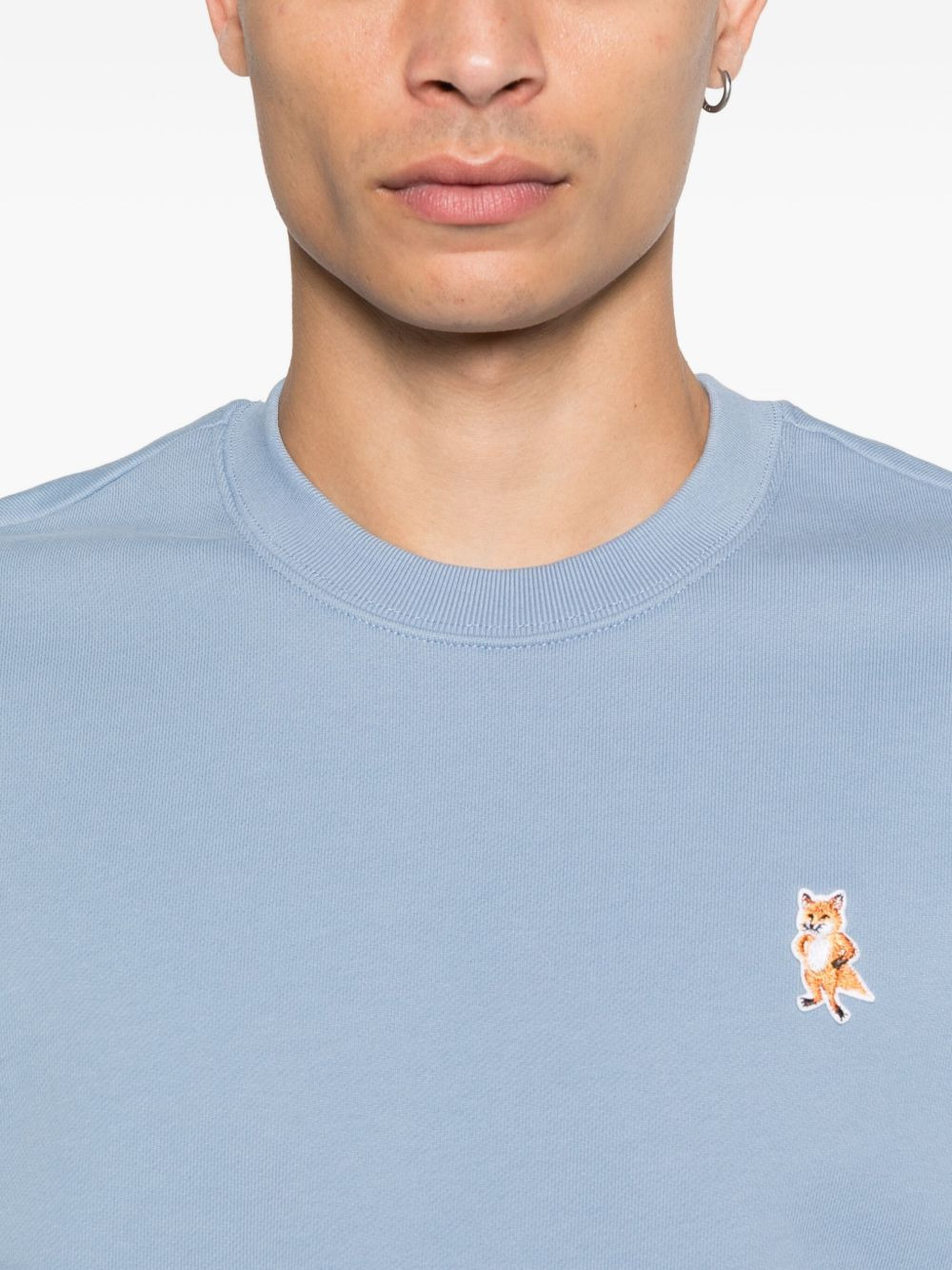 fox-embroidered cotton sweatshirt - 5