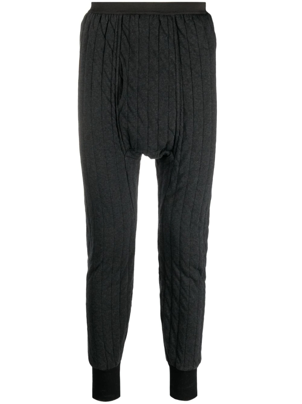 Animal-patch panelled slim trousers - 1