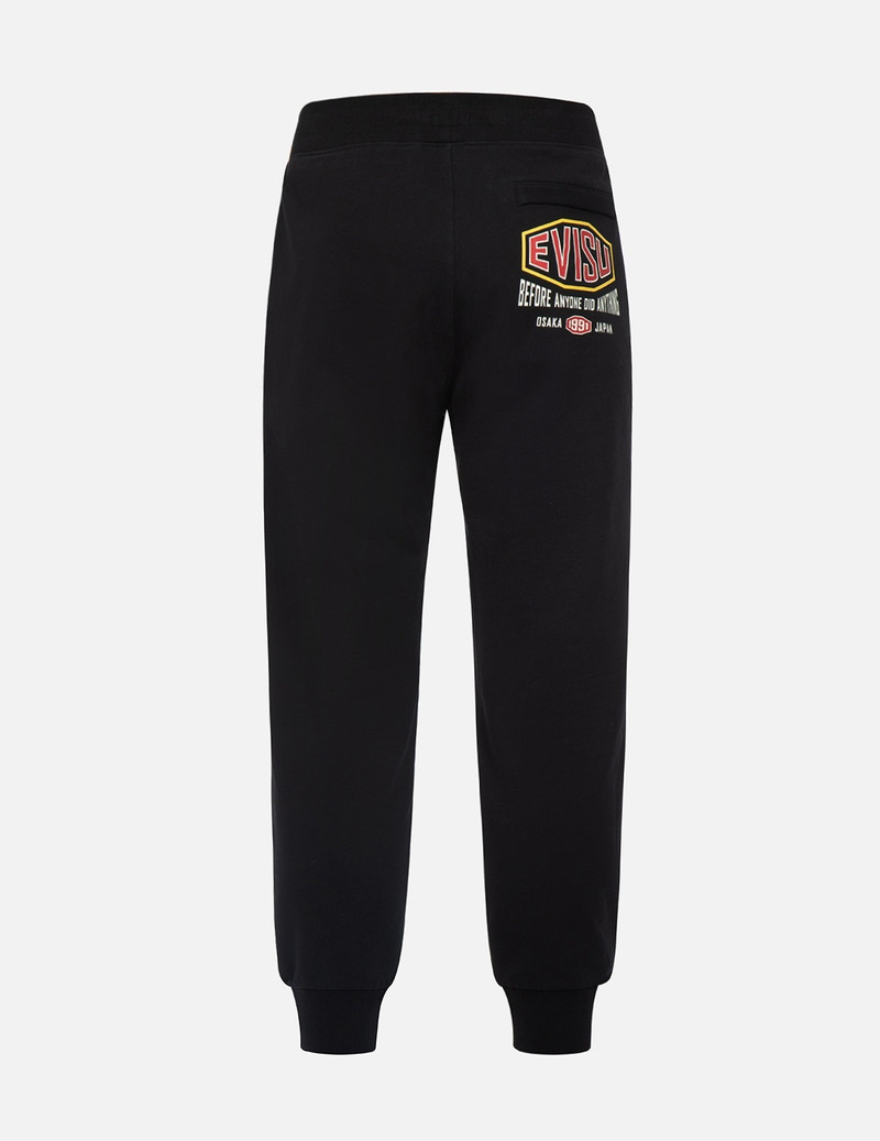 EVISU LOGO AND SLOGAN PRINT SWEATPANTS outlook