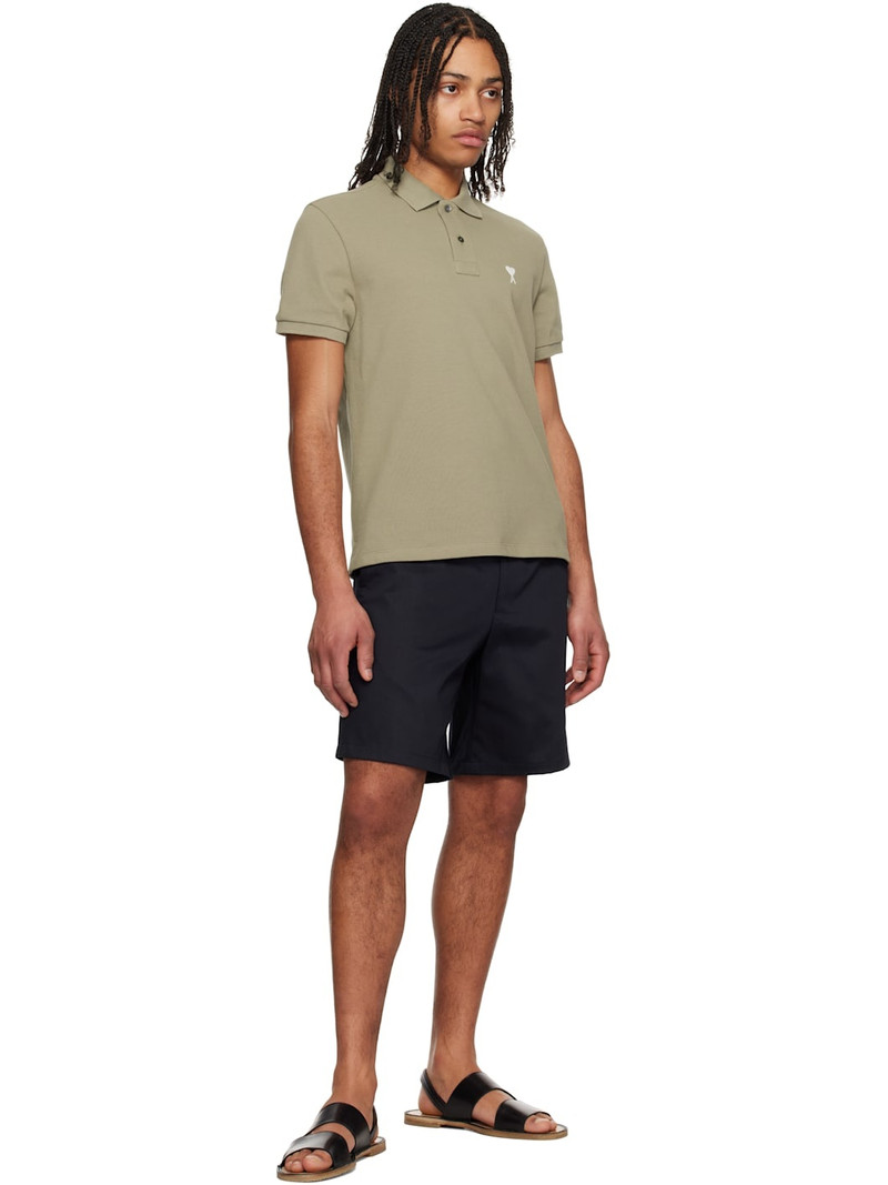 AMI Paris Navy Cotton Elasticated Waist Shorts outlook