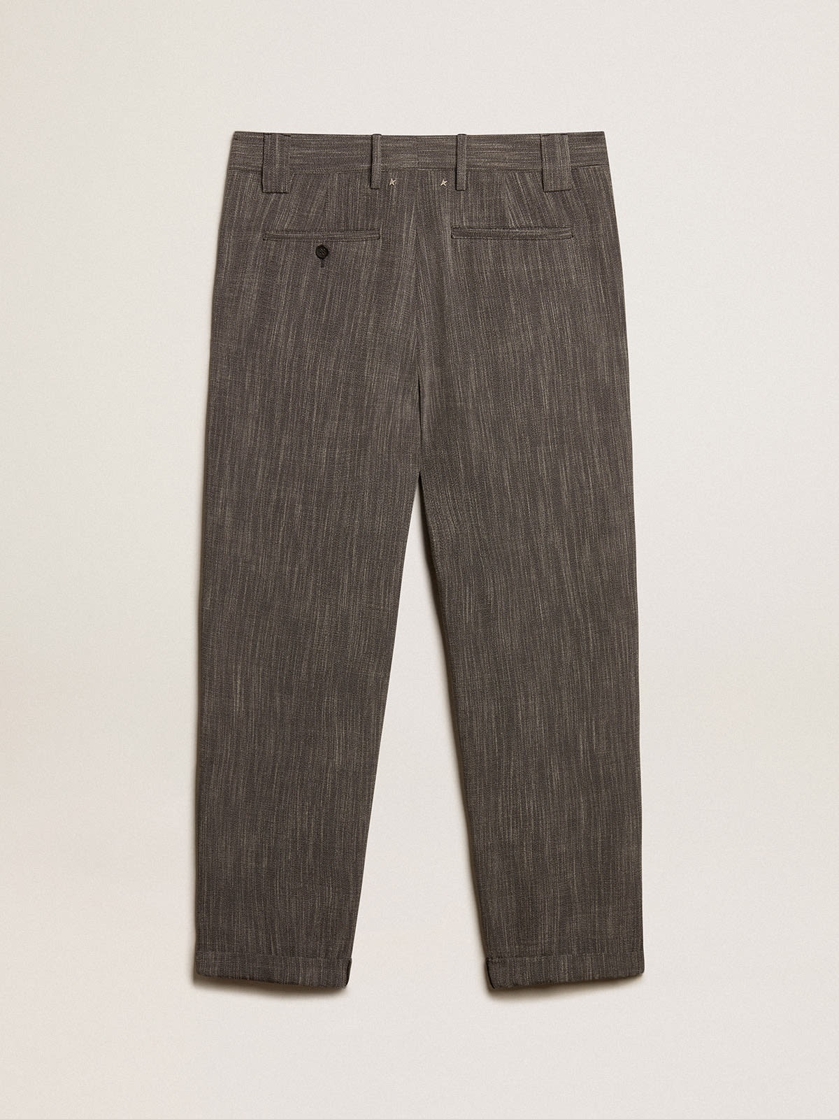 Men's chinos in gray melange wool blend - 5