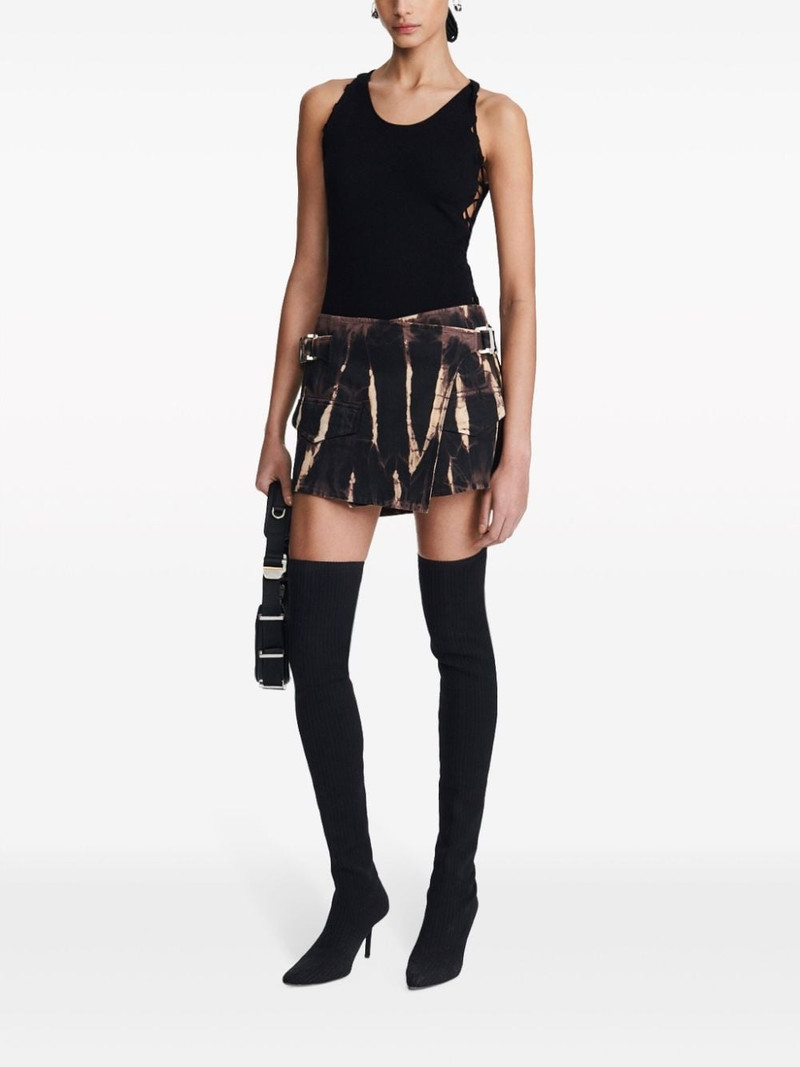 Dion Lee graphic-print denim miniskirt outlook