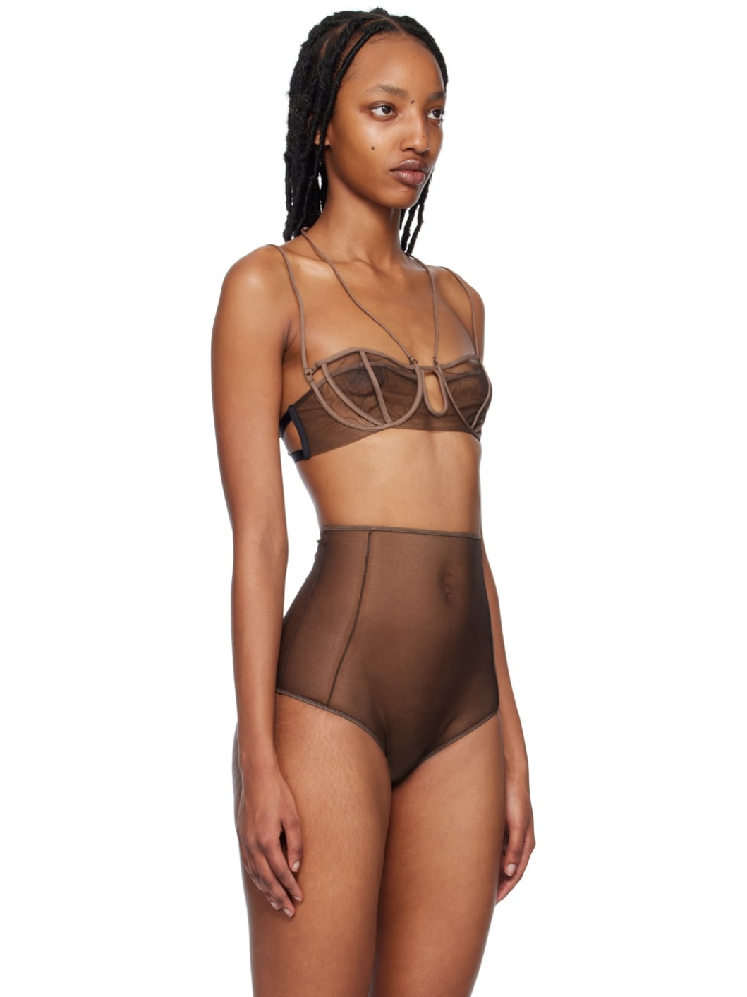 SSENSE Exclusive Brown Triple Petal Bra - 2