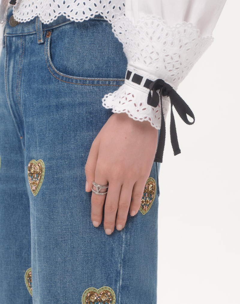 Valentino OVALETTE METAL AND SWAROVSKI® CRYSTAL RING outlook