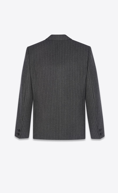 SAINT LAURENT double-breasted striped jacket in wool outlook