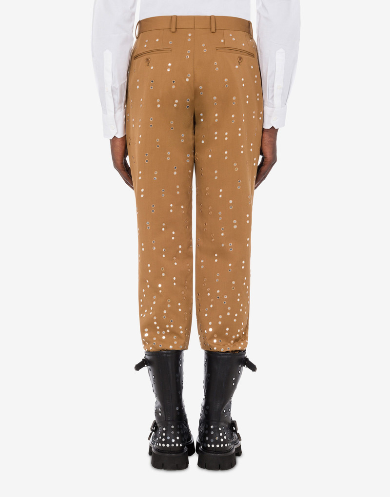 EMBROIDERED MIRRORS GABARDINE TROUSERS 3