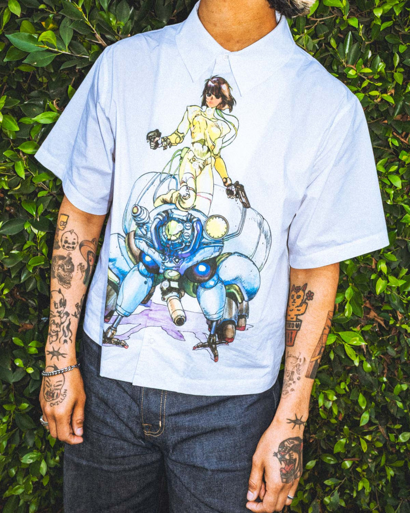 Brain Dead x Ghost In The Shell Fuchikoma Button Up - White 2