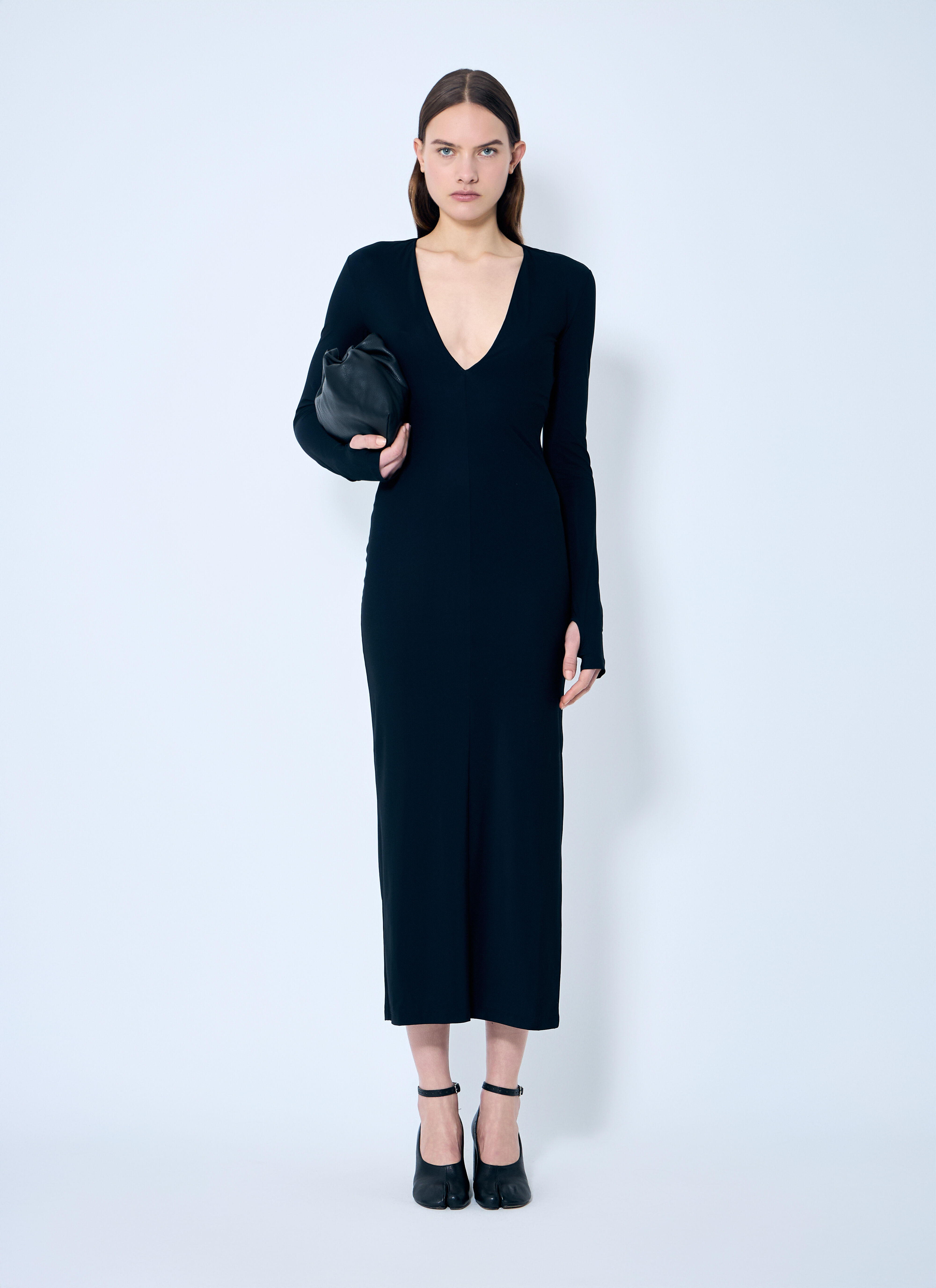 Deep V Neck Dress - 2