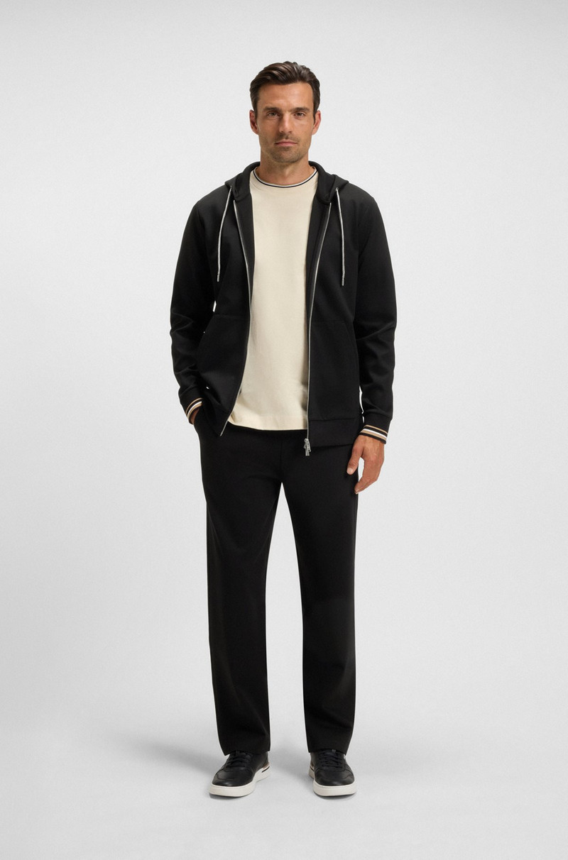 BOSS ZIP-UP HOODIE WITH PATTERNED DRAWCORDS outlook