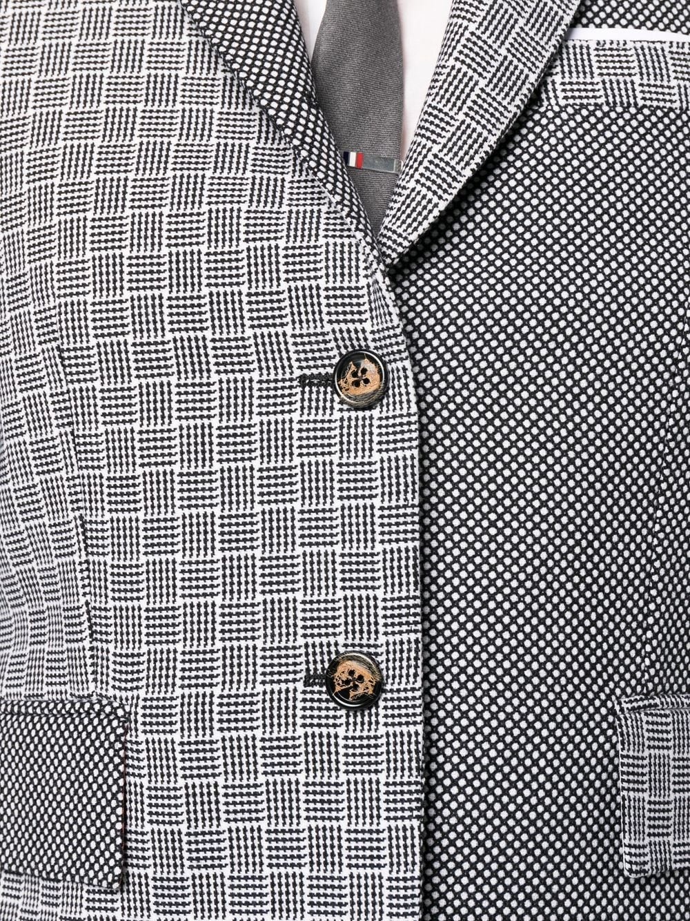 mix-print single-breasted blazer - 5