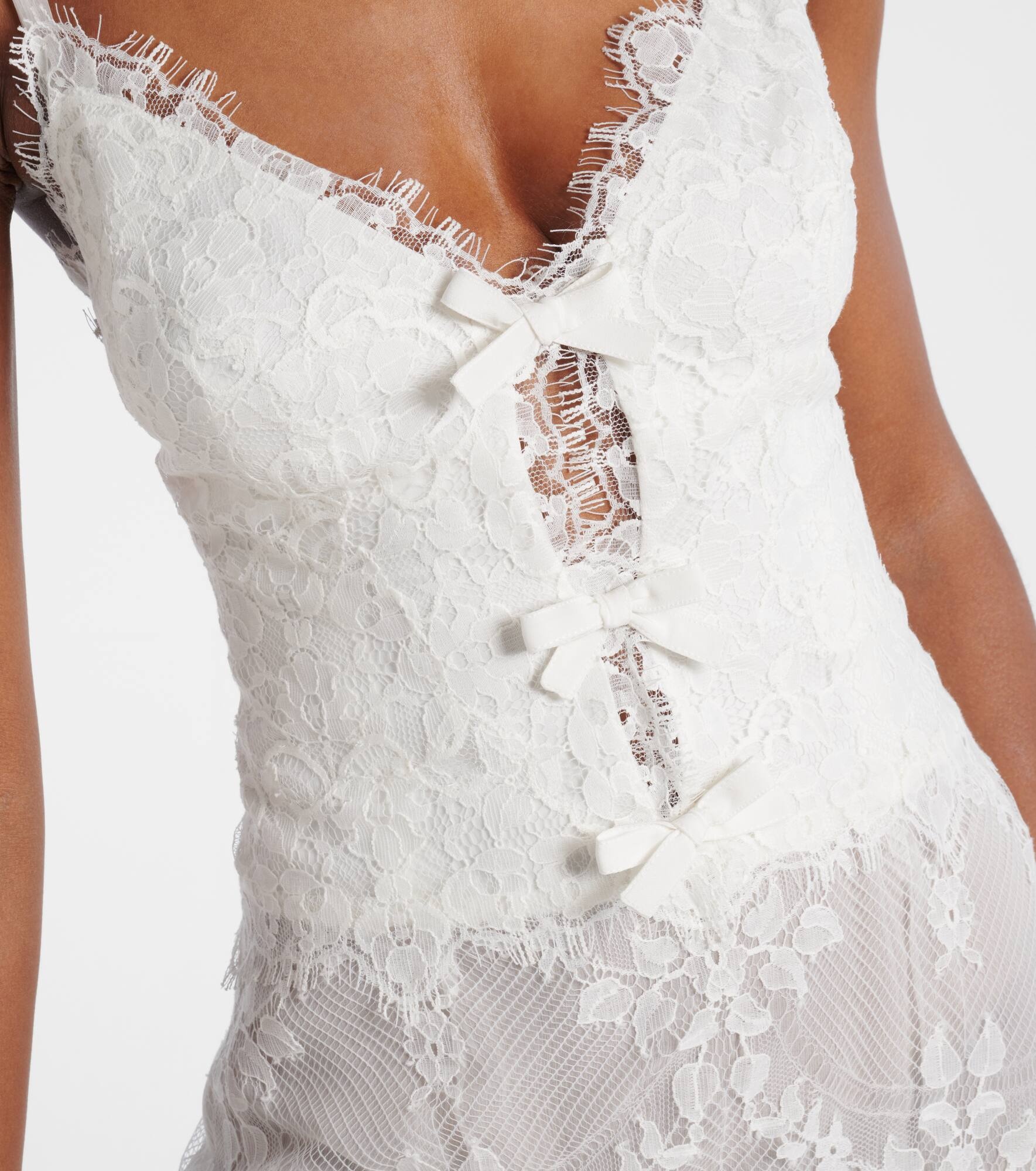 Bridal embroidered cotton-blend maxi dress - 4