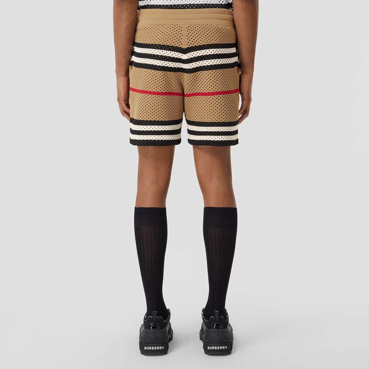 Icon Stripe Pointelle Knit Shorts - 4