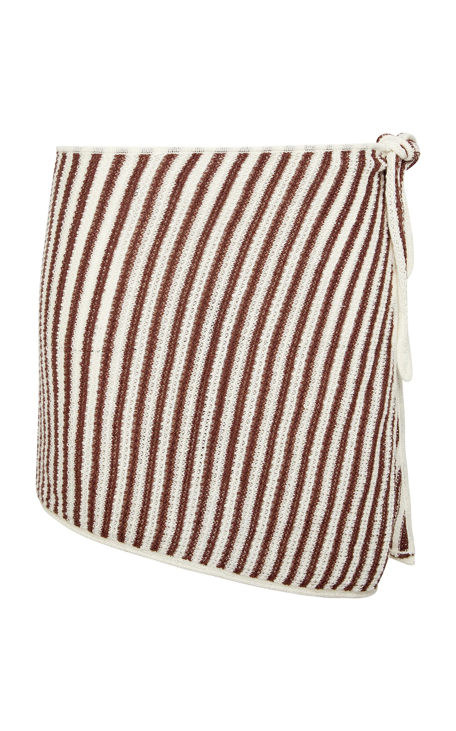Knitted Linen Mini Sarong brown - 1