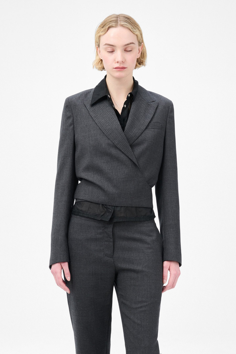Our Legacy Wrap Blazer Smoke Grey Micro Herringbone 3
