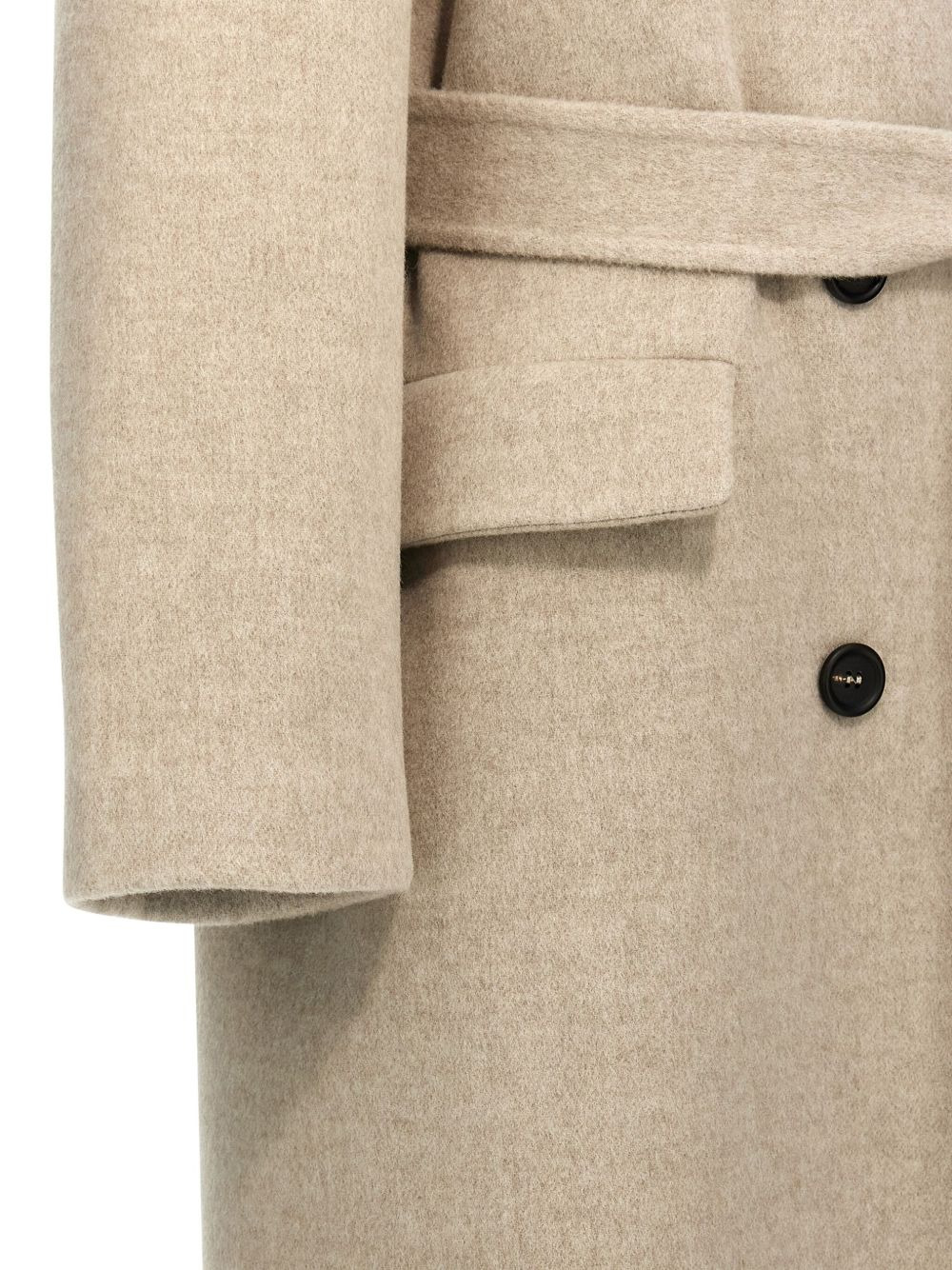 belted peak-lapel coat - 4