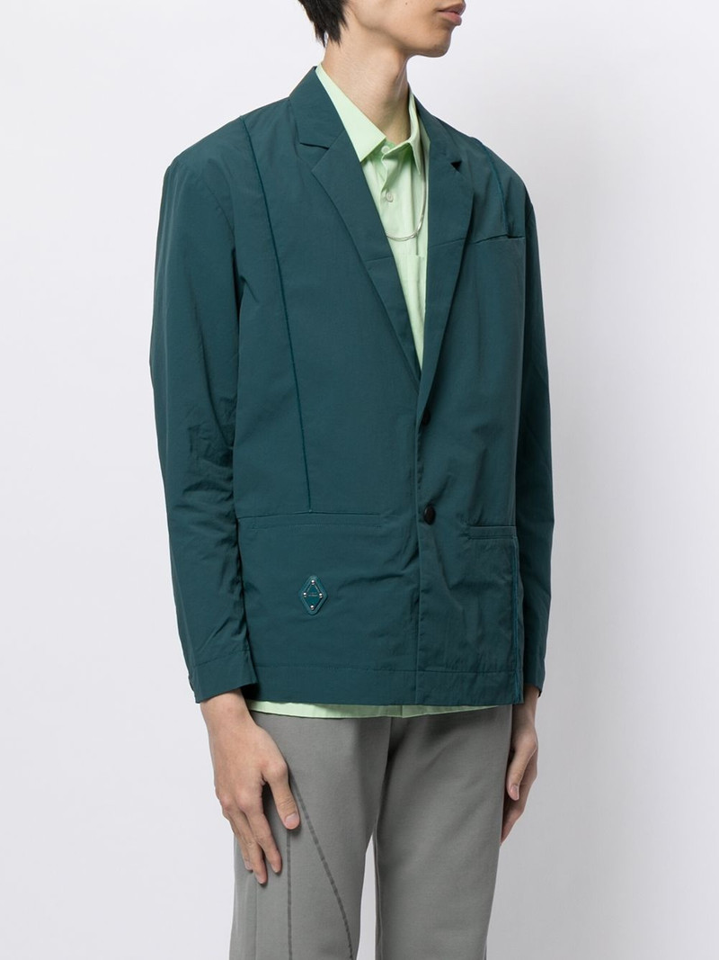 Rhombus single-breasted badge blazer 3
