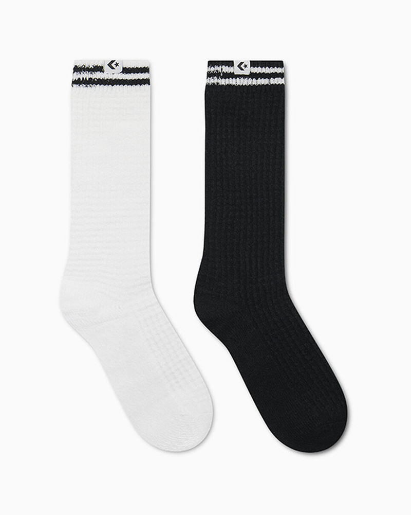 Converse 2-Pack Waffle Knit Varsity Crew Socks outlook