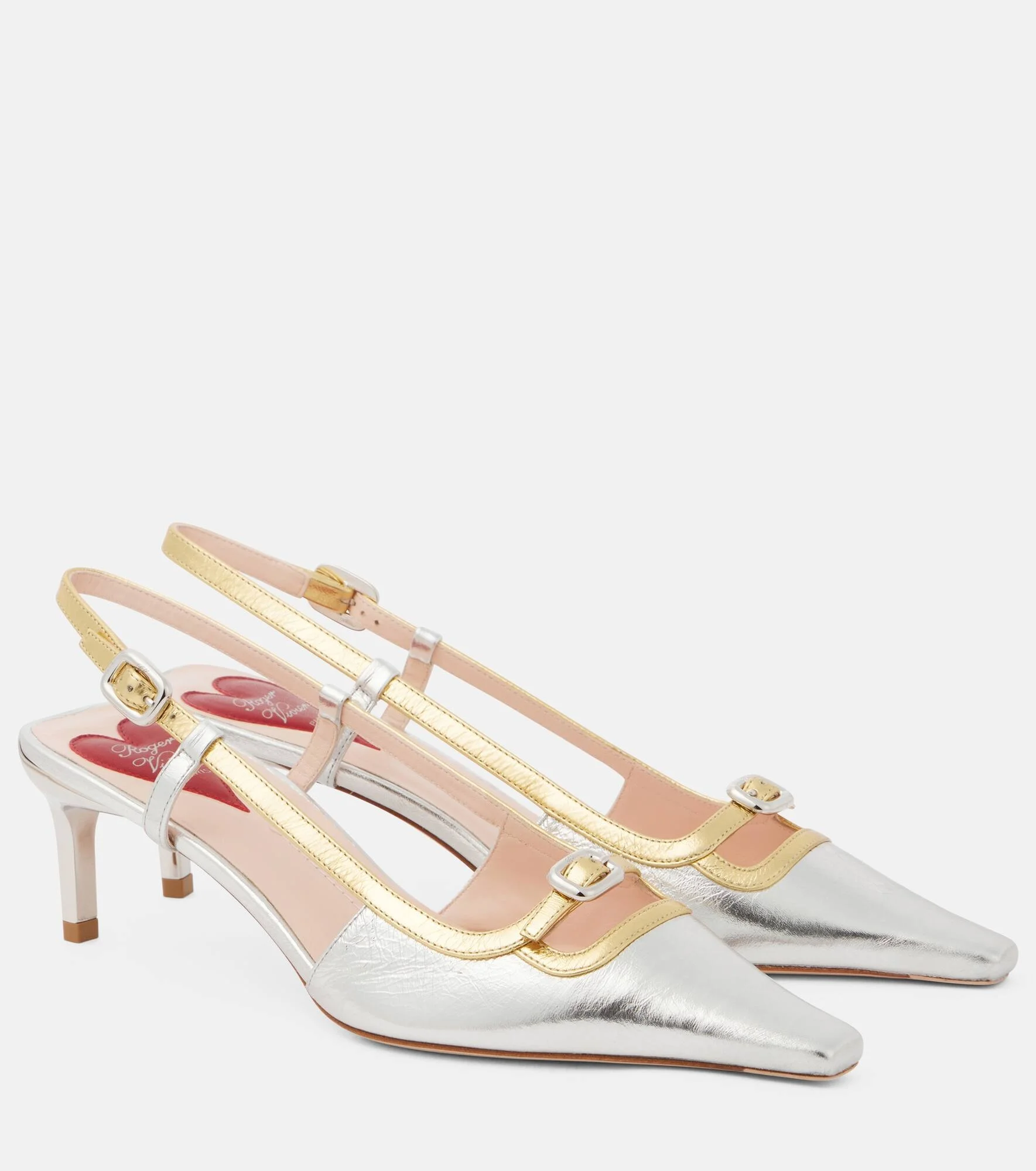 Viv' Canard 55 metallic leather pumps - 1