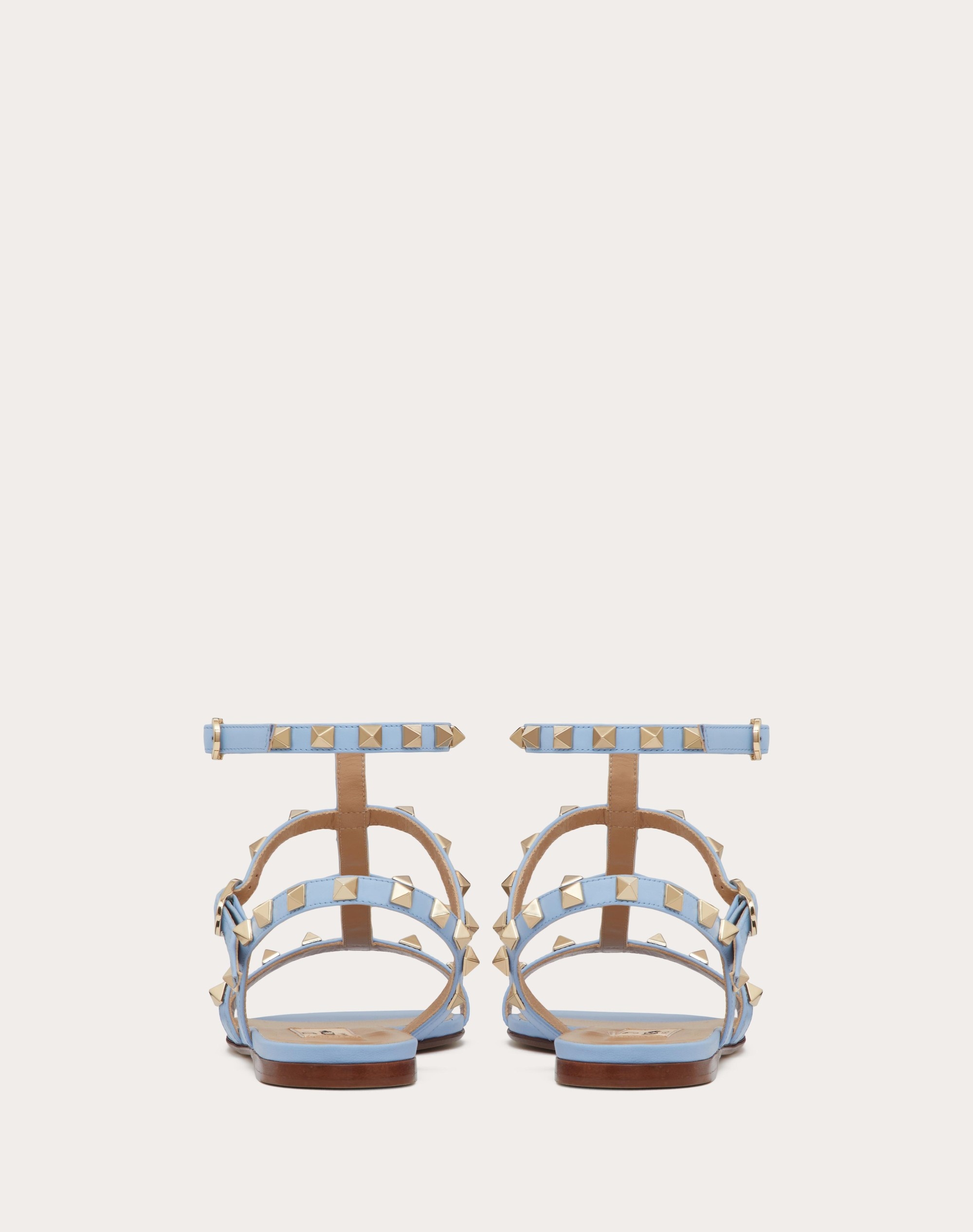 ROCKSTUD FLAT CALFSKIN SANDAL WITH STRAPS - 3