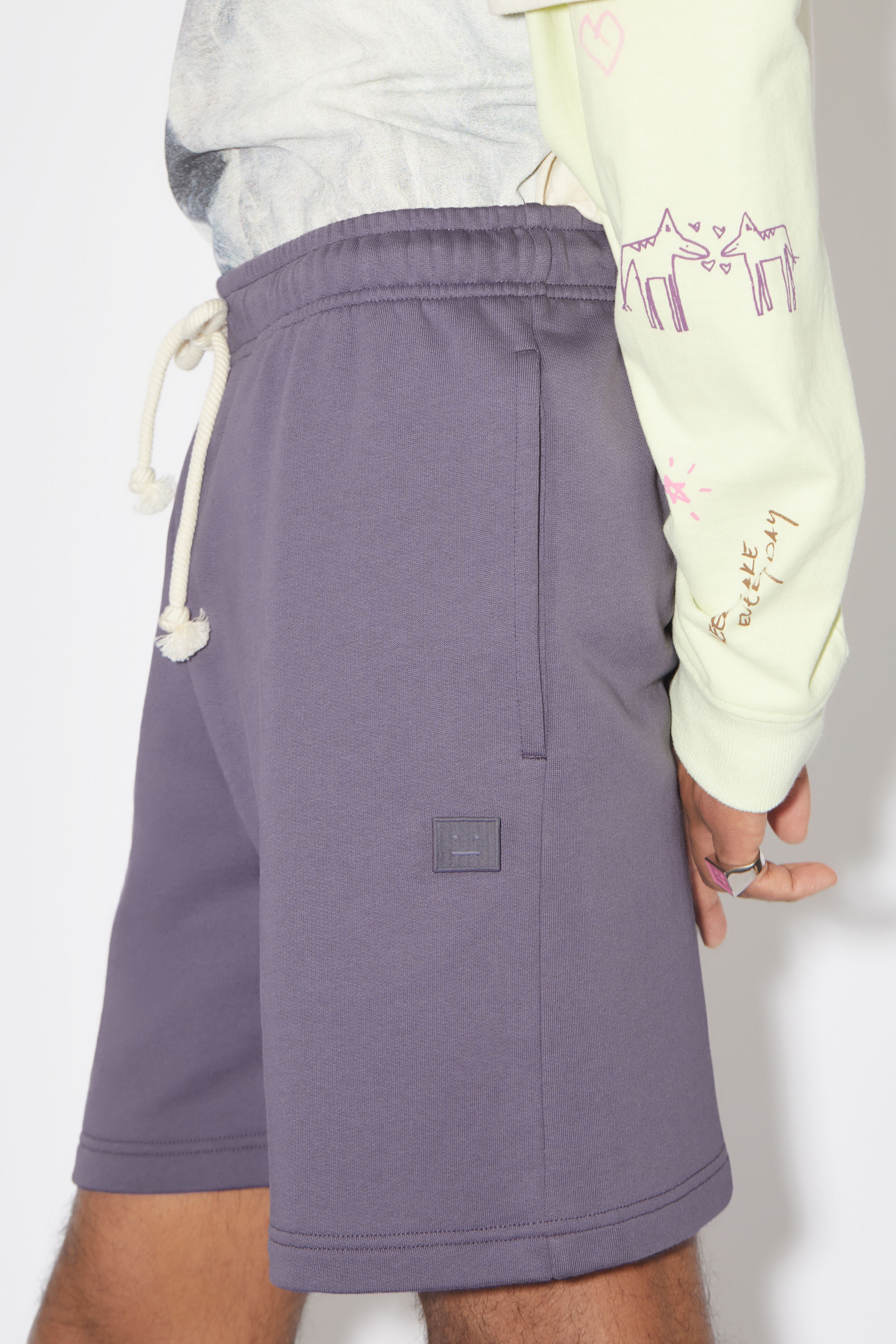 Cotton sweat shorts - Faded purple - 4