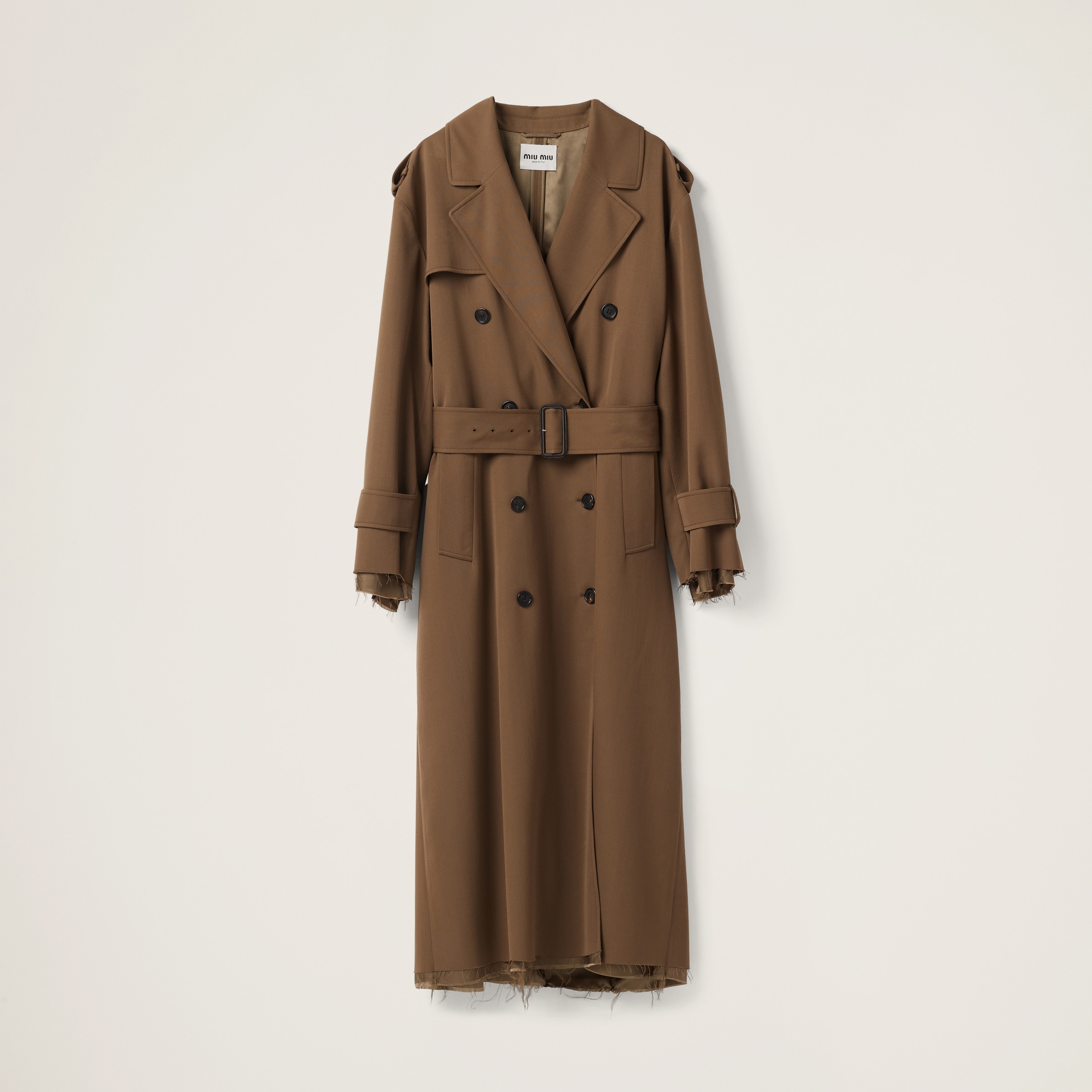 Double-breasted gabardine coat - 1