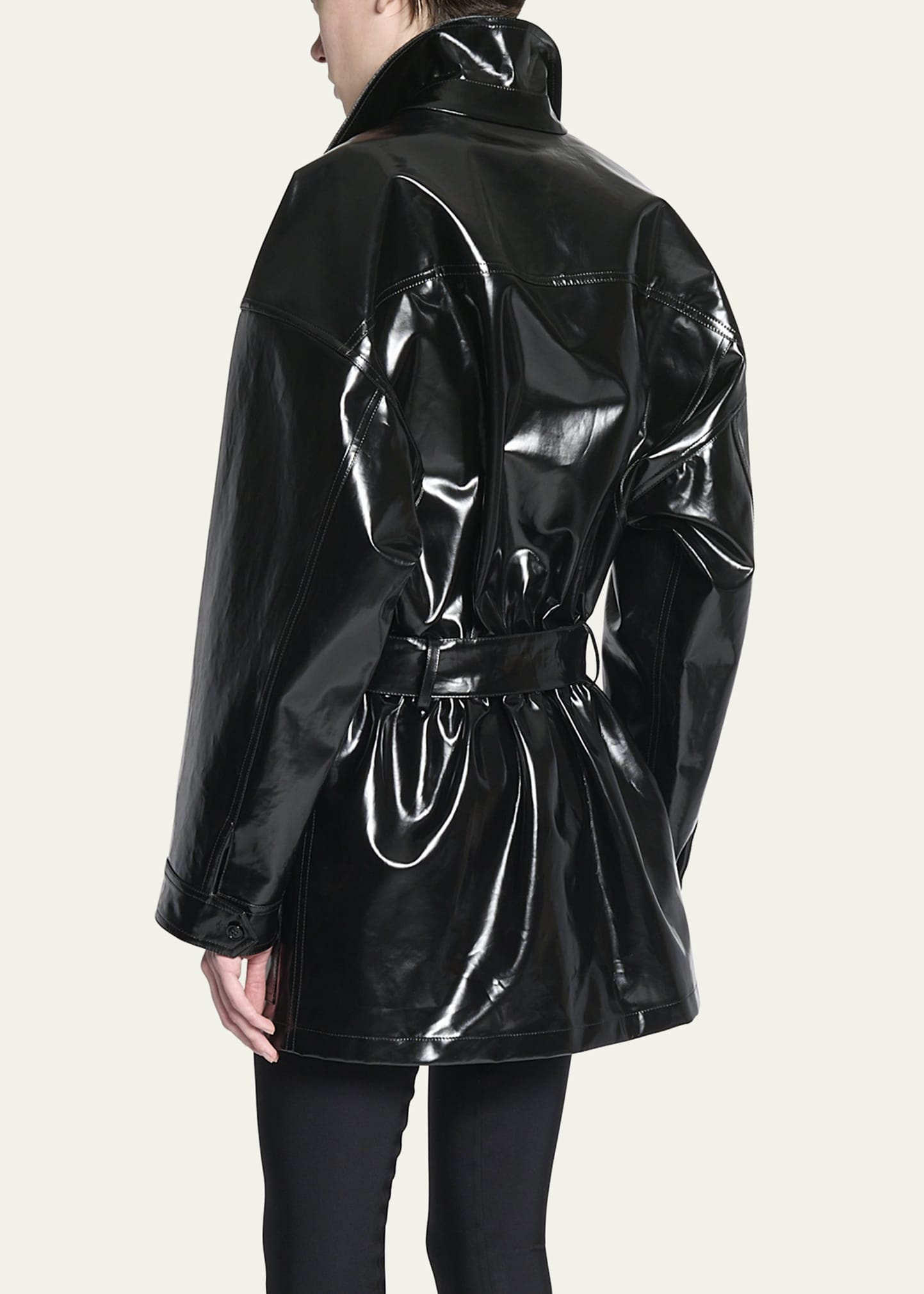 Vinyl Wrap Coat with Belt - 3