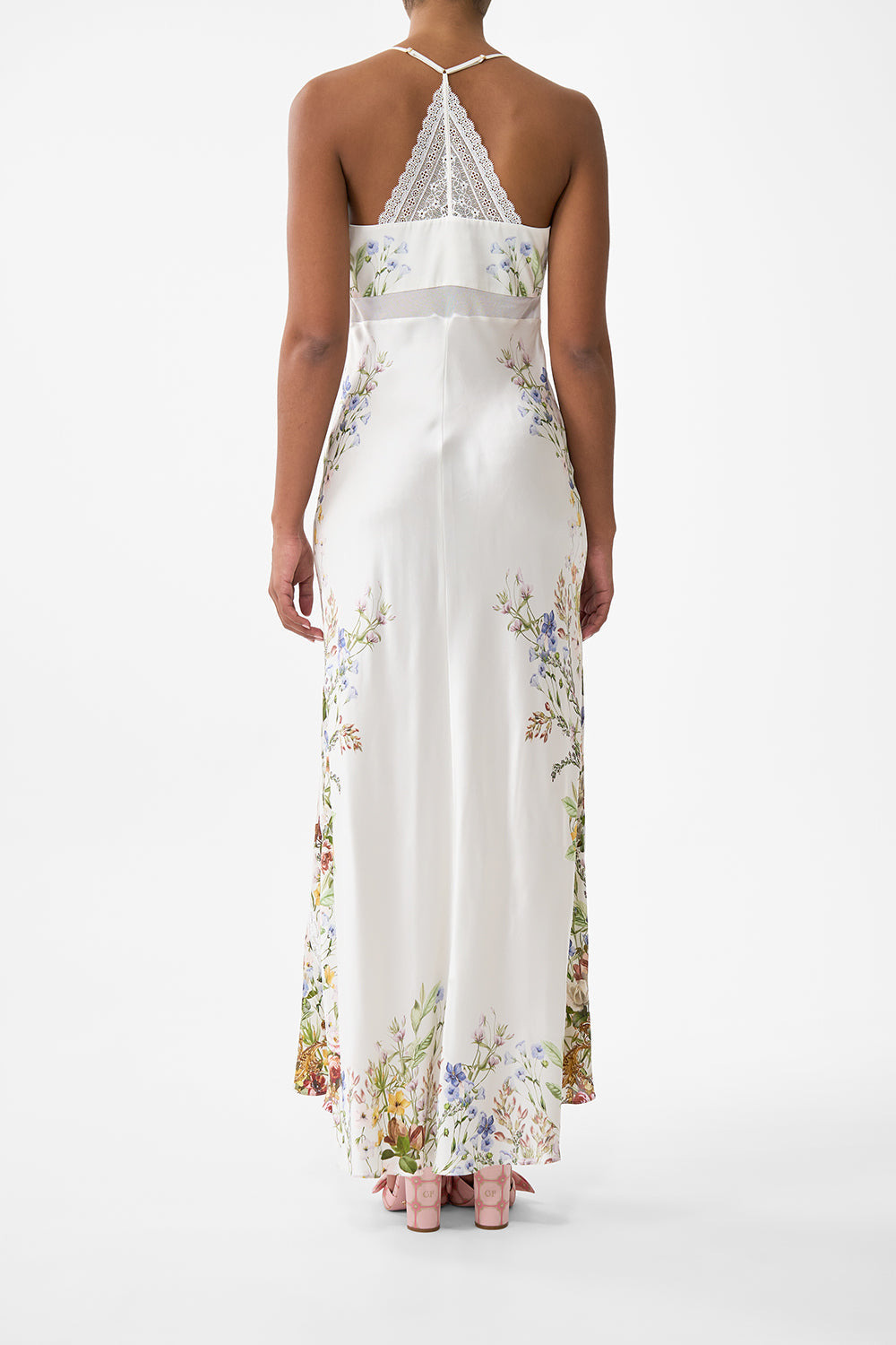 LACE SPLICE BIAS LONG DRESS - 3
