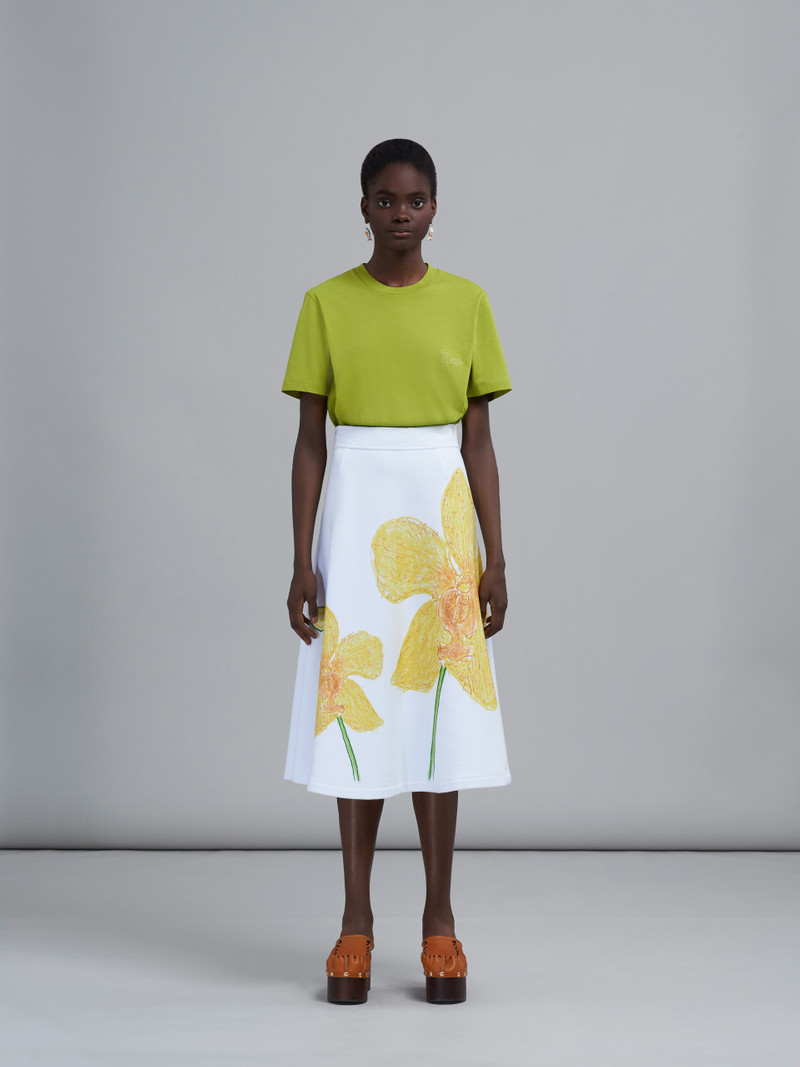 Marni ORCHIDS PRINT COTTON SWEATSHIRT SKIRT outlook