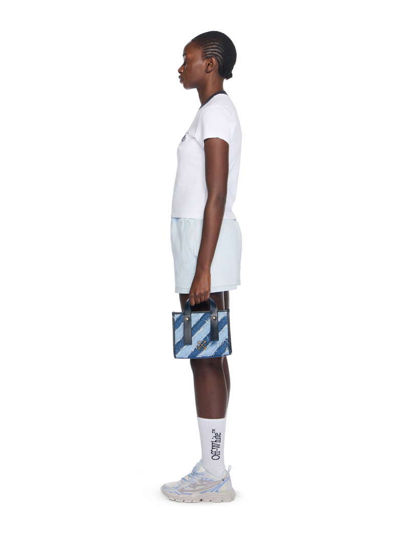 Off-White Quilting Raw Denim Tote Bag outlook